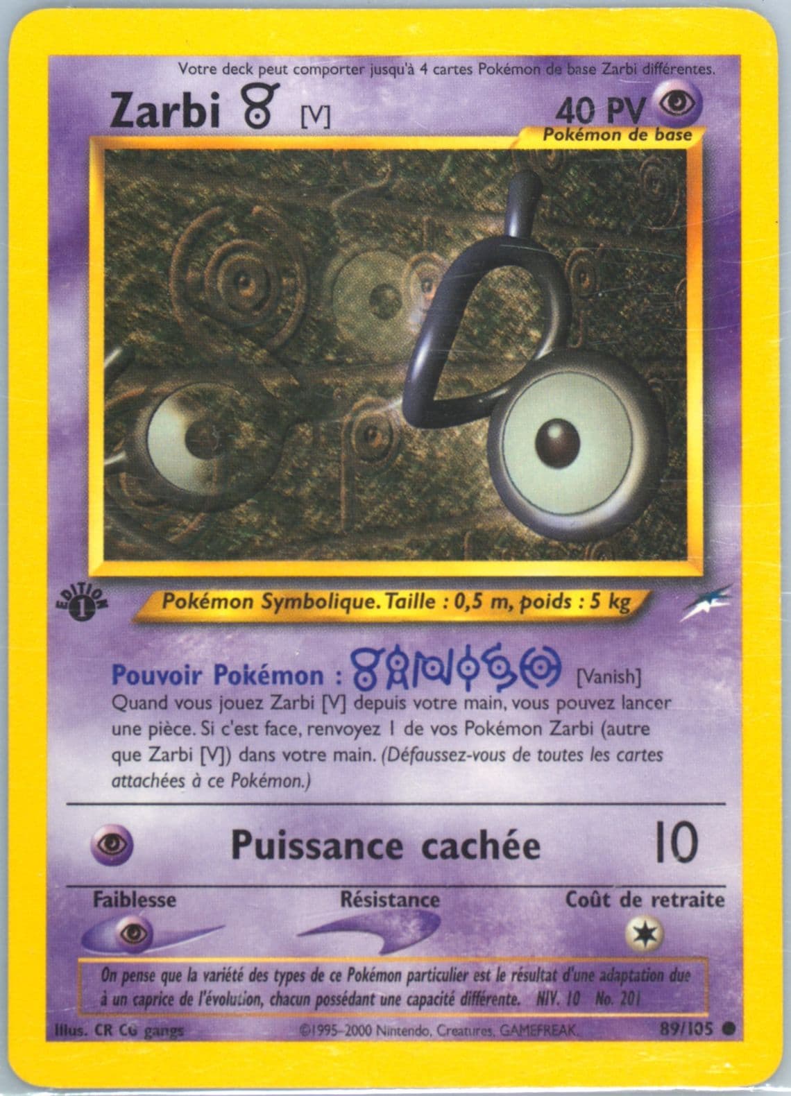 Zarbi V French-1st Edition (89) 2002 Pokemon Neo Destiny