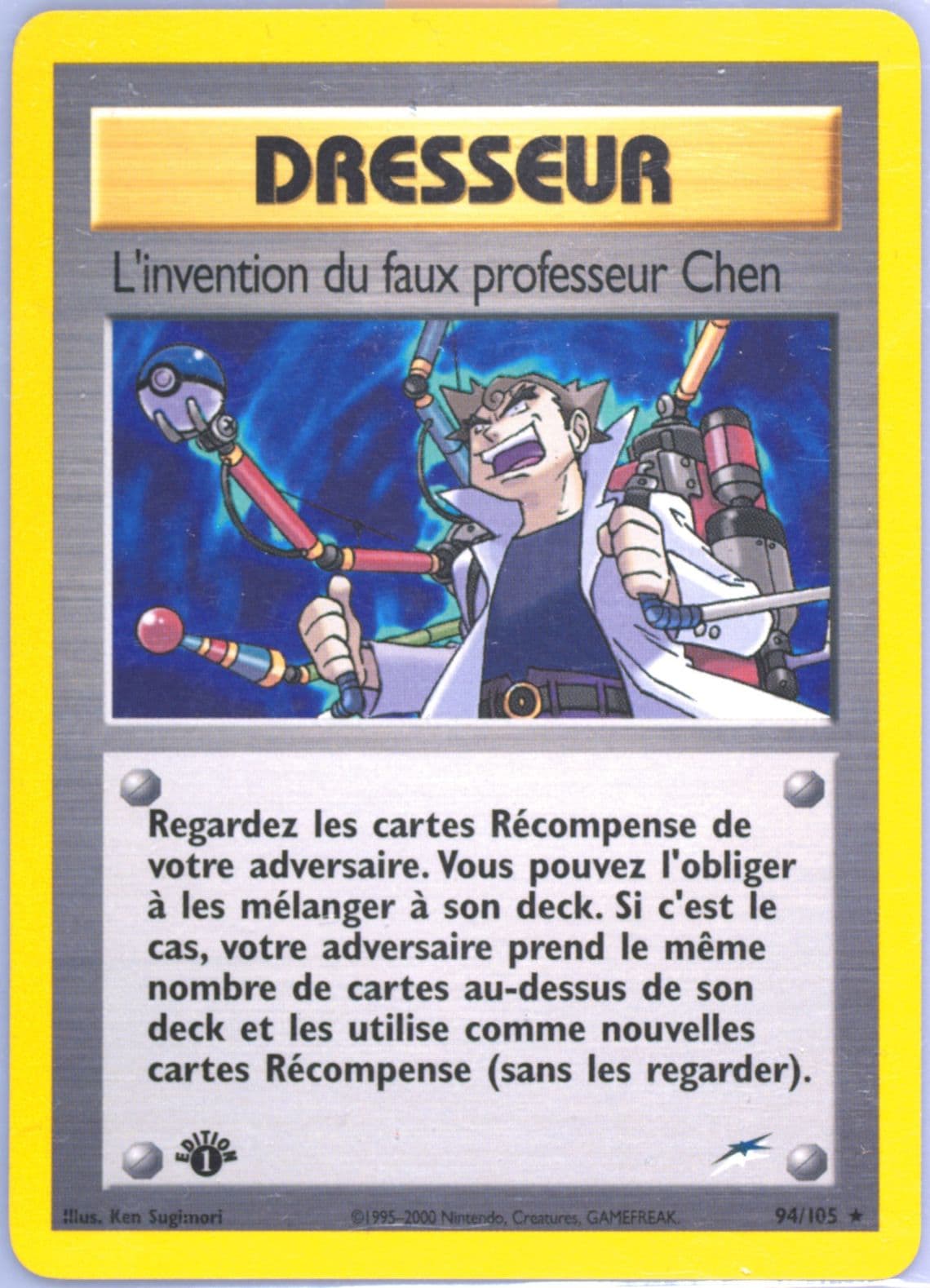 L'Invention Du Faux Professeur Chen French-1st Edition (94) 2002 Pokemon Neo Destiny