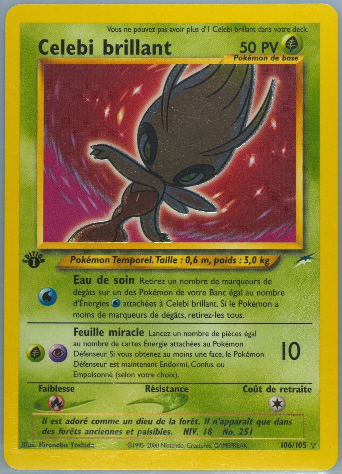 Celebi Brillant French-1st Edition (106) 2002 Pokemon Neo Destiny