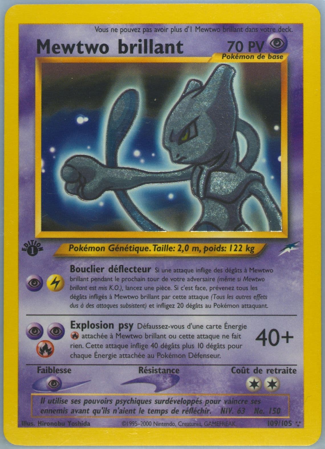 Mewtwo Brillant French-1st Edition (109) 2002 Pokemon Neo Destiny