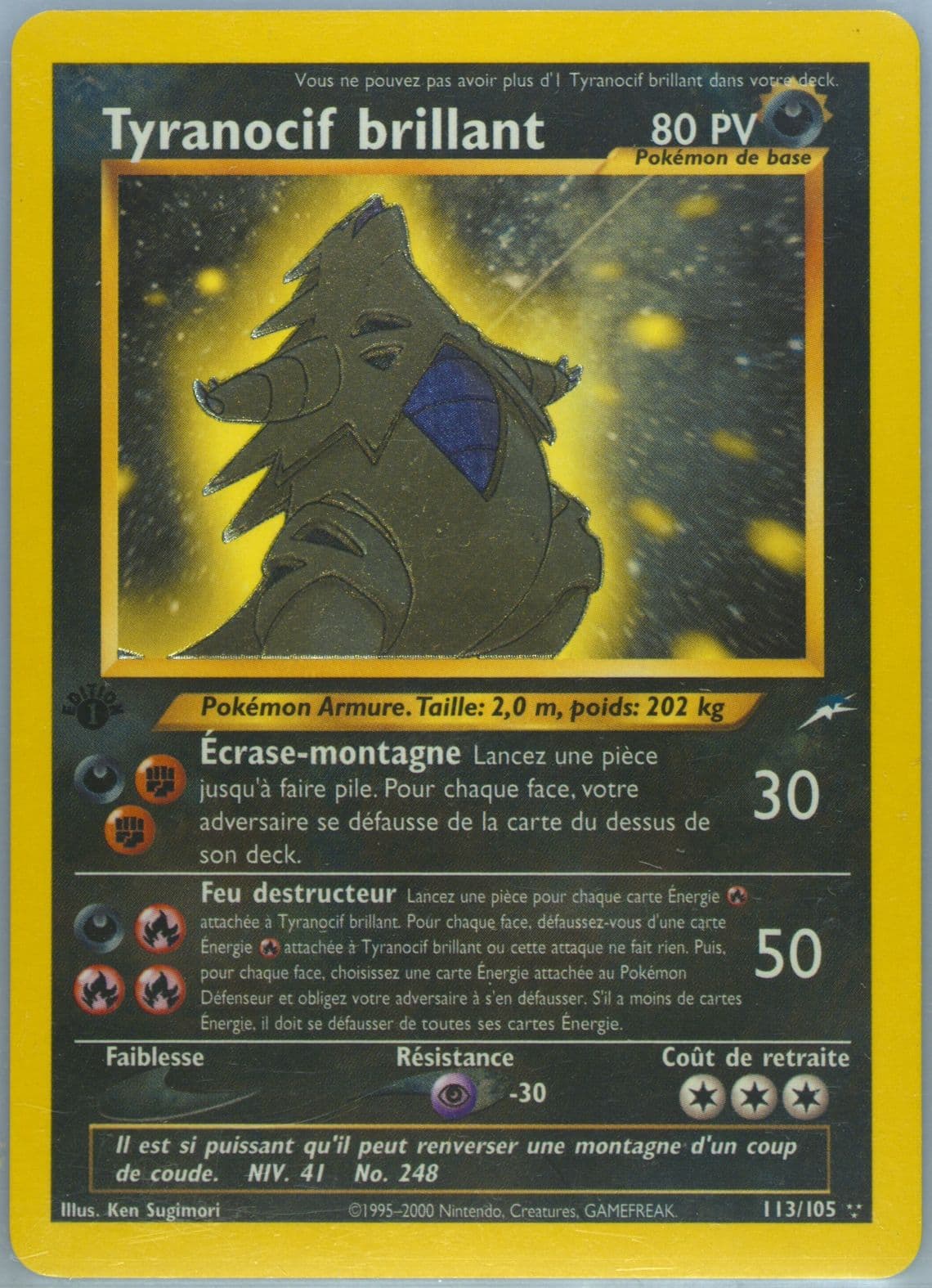 Tyranocif Brillant French-1st Edition (113) 2002 Pokemon Neo Destiny