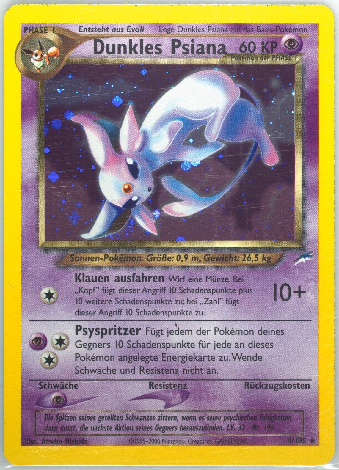 Dunkles Psiana-Holo German (4) 2002 Pokemon Neo Destiny