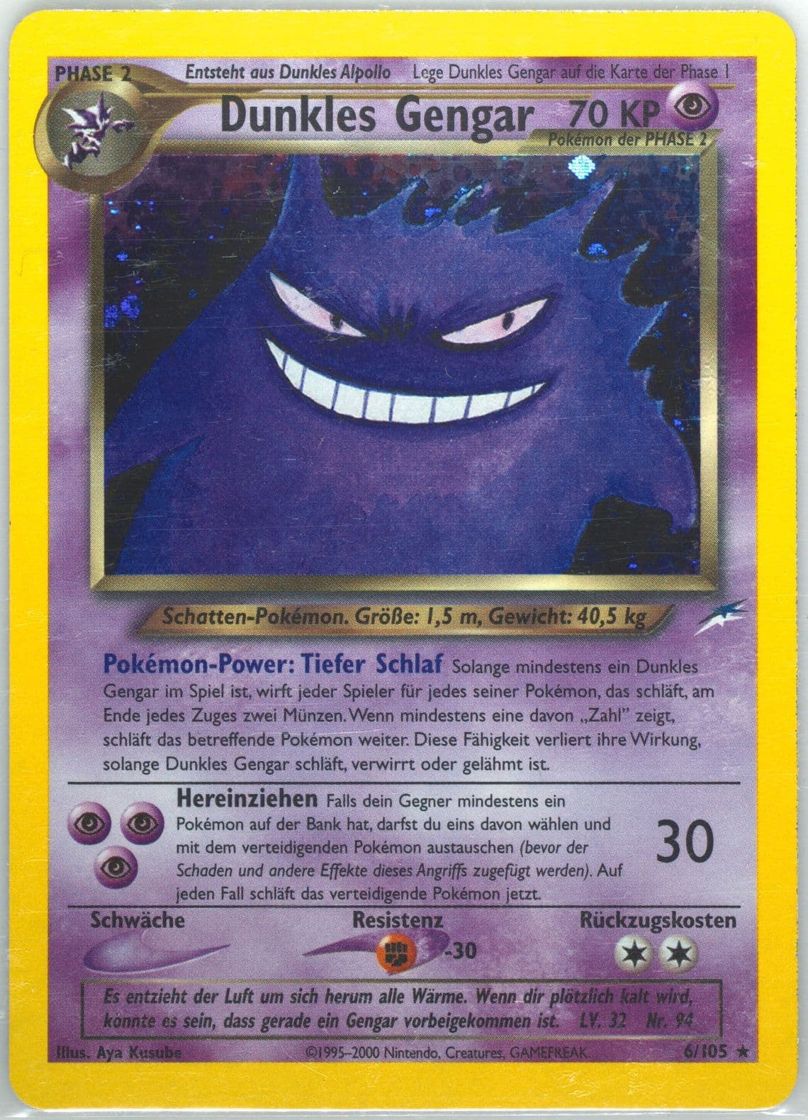 Dunkles Gengar-Holo German (6) 2002 Pokemon Neo Destiny