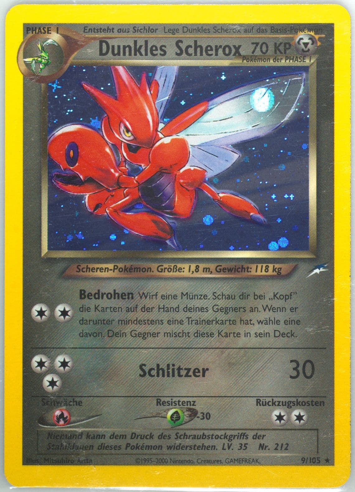 Dunkles Scherox-Holo German (9) 2002 Pokemon Neo Destiny