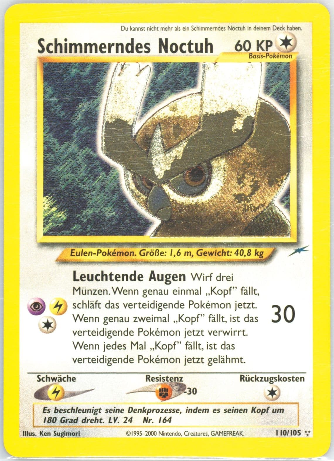 Schimmerndes Noctuh German (110) 2002 Pokemon Neo Destiny