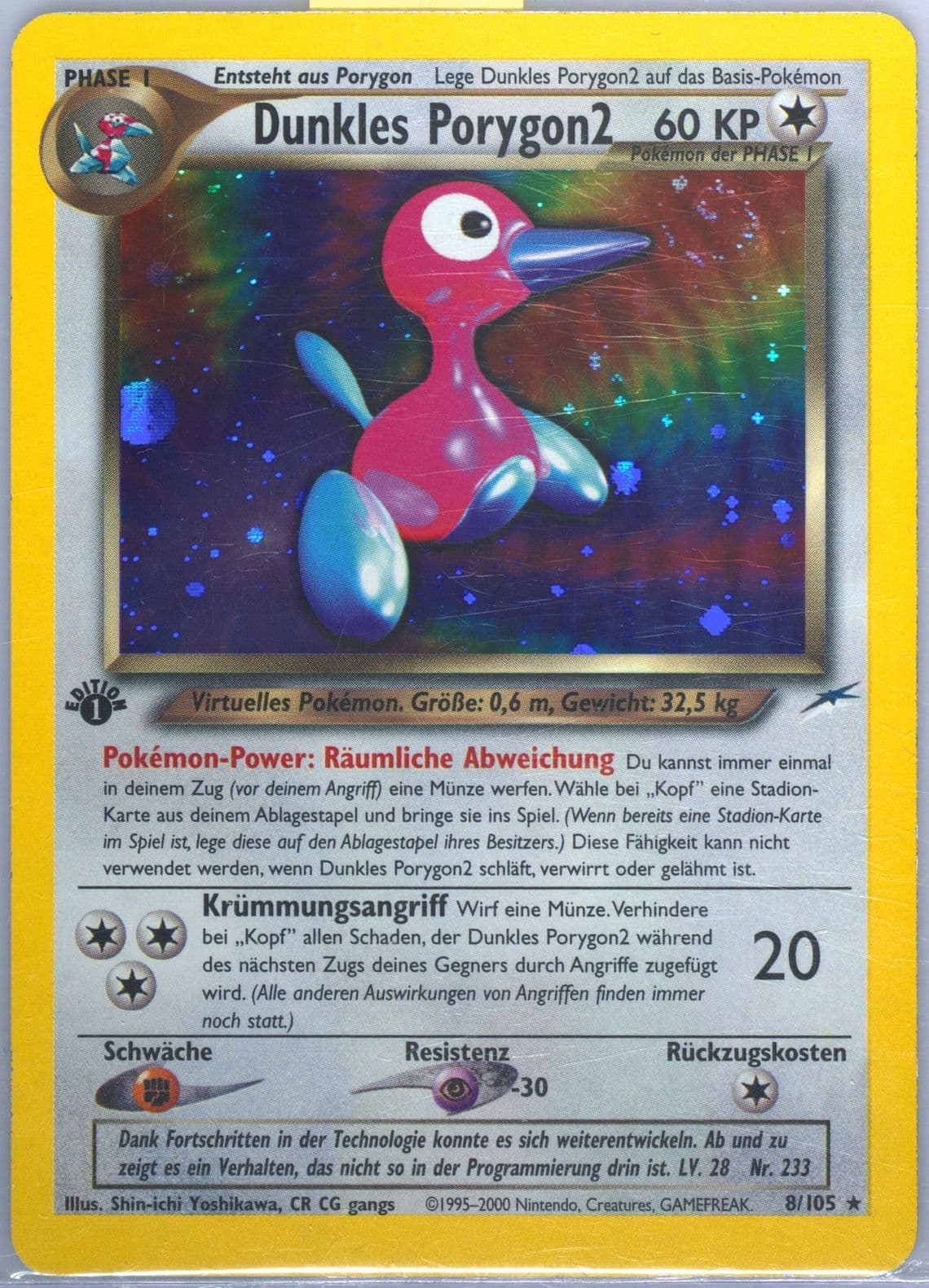 Dunkles PORYGON2-Holo German-1st Edition (8) 2002 Pokemon Neo Destiny
