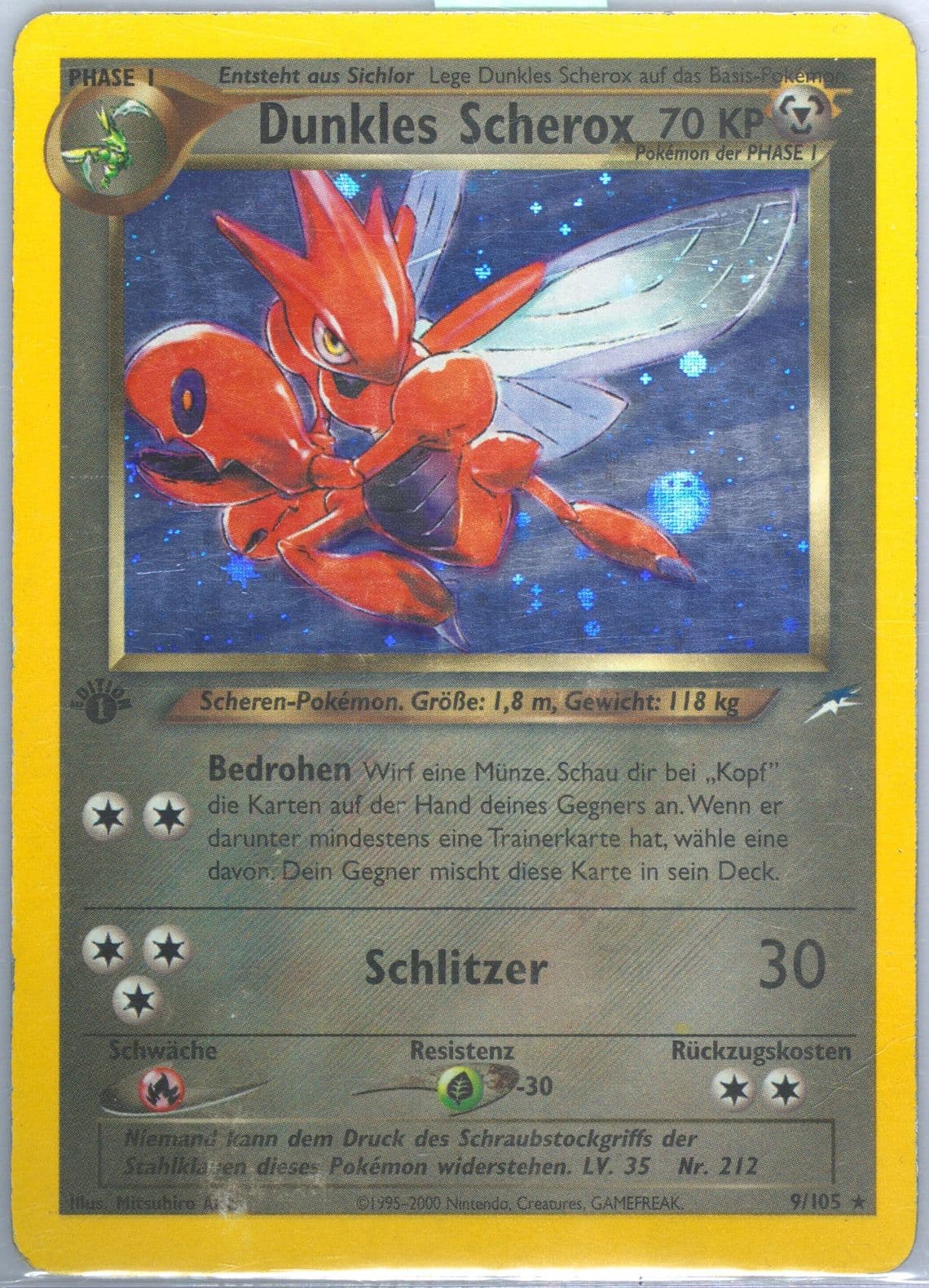 Dunkles Scherox-Holo German-1st Edition (9) 2002 Pokemon Neo Destiny