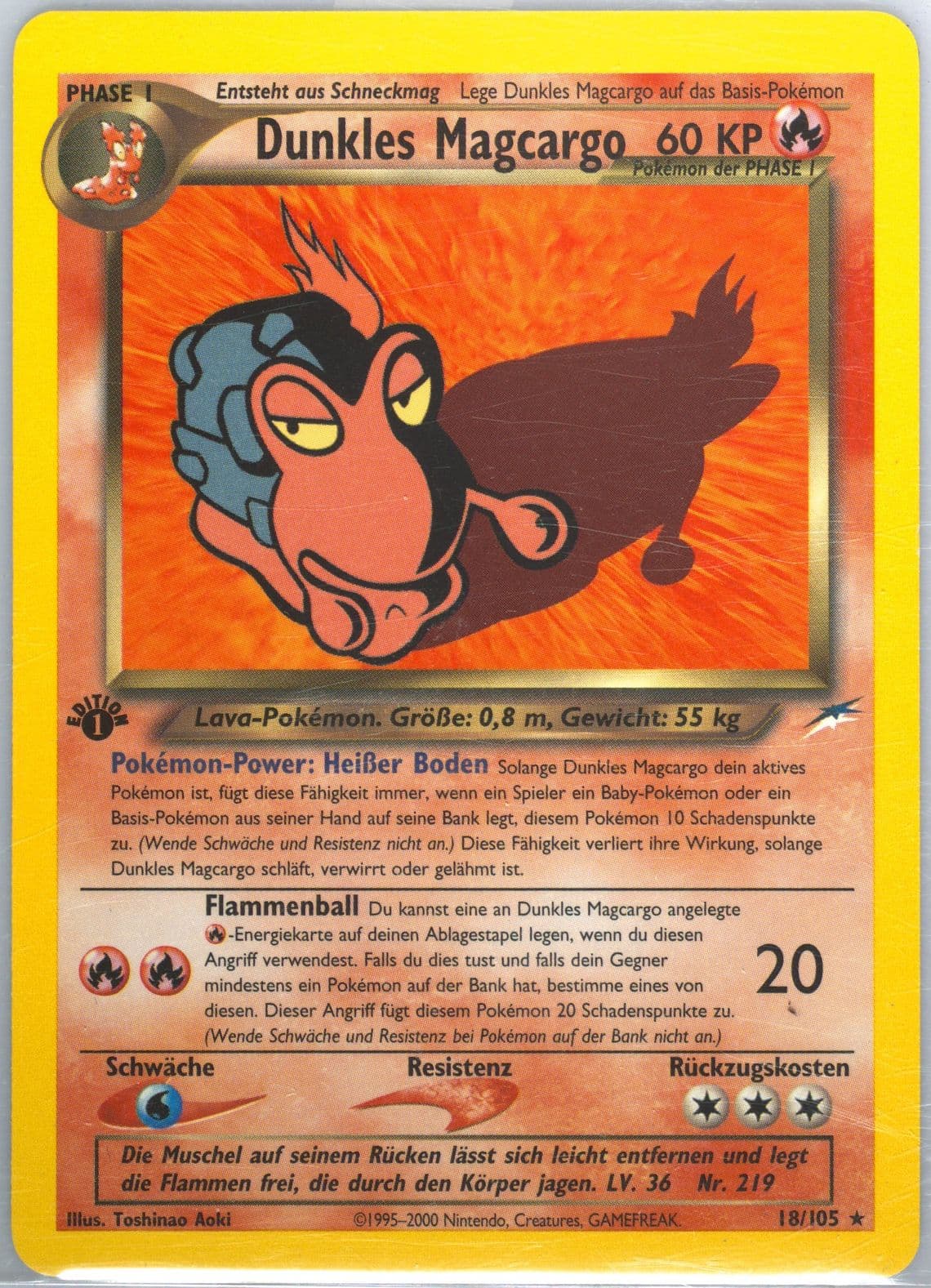 Dunkles Magcargo German-1st Edition (18) 2002 Pokemon Neo Destiny