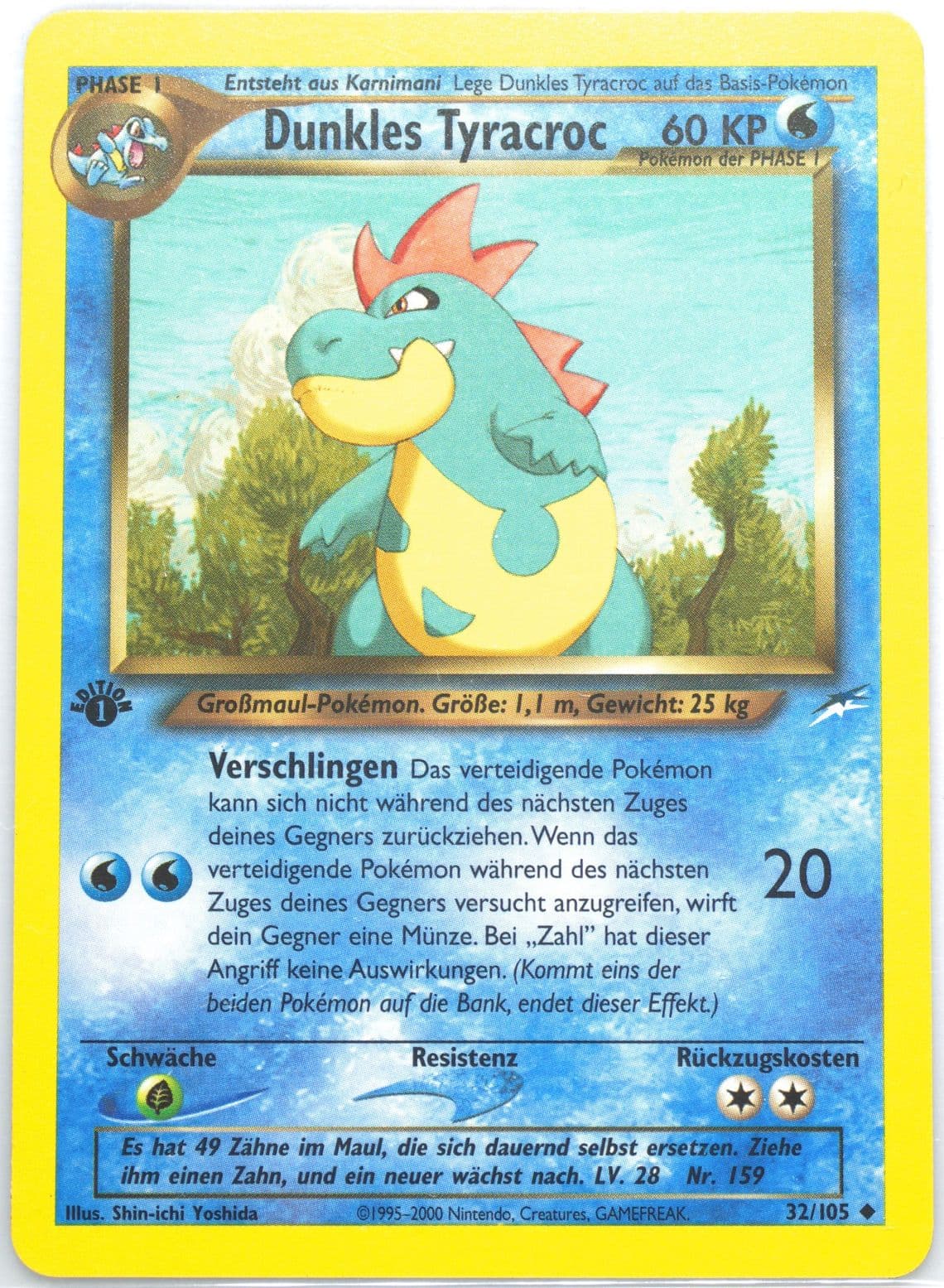 Dunkles Tyracroc German-1st Edition (32) 2002 Pokemon Neo Destiny