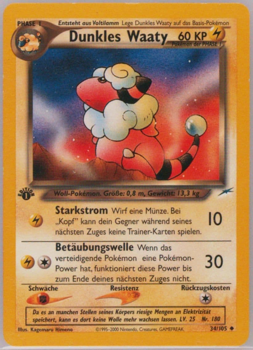 Dunkles Waaty German-1st Edition (34) 2002 Pokemon Neo Destiny