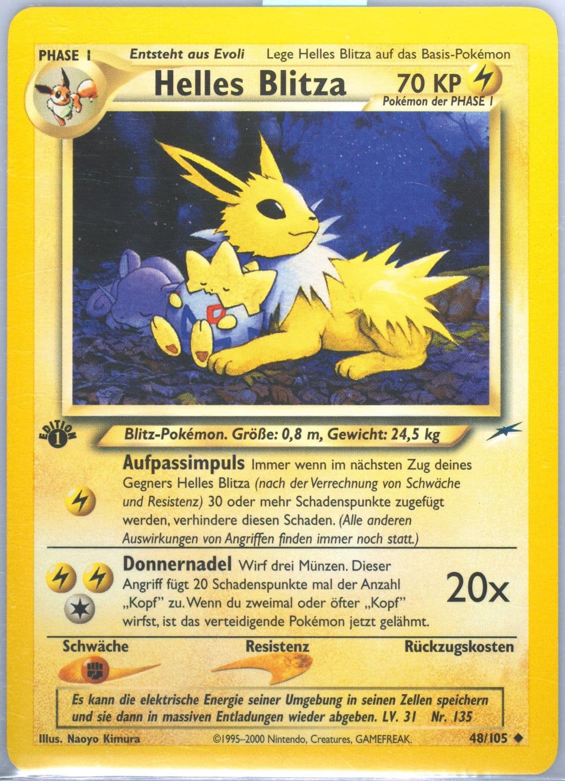 Helles Blitza German-1st Edition (48) 2002 Pokemon Neo Destiny