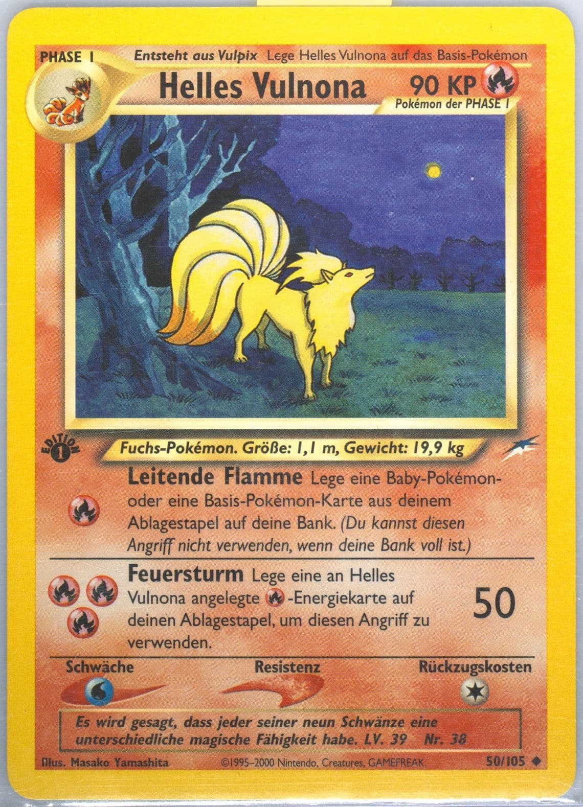 Helles Vulnona German-1st Edition (50) 2002 Pokemon Neo Destiny