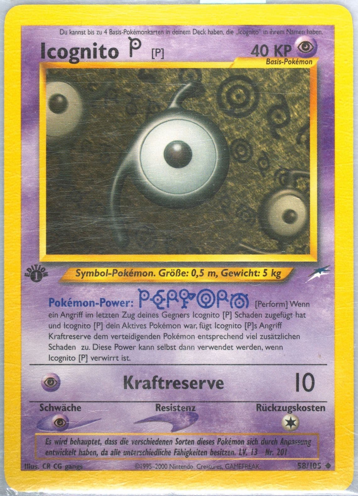 Icognito P German-1st Edition (58) 2002 Pokemon Neo Destiny