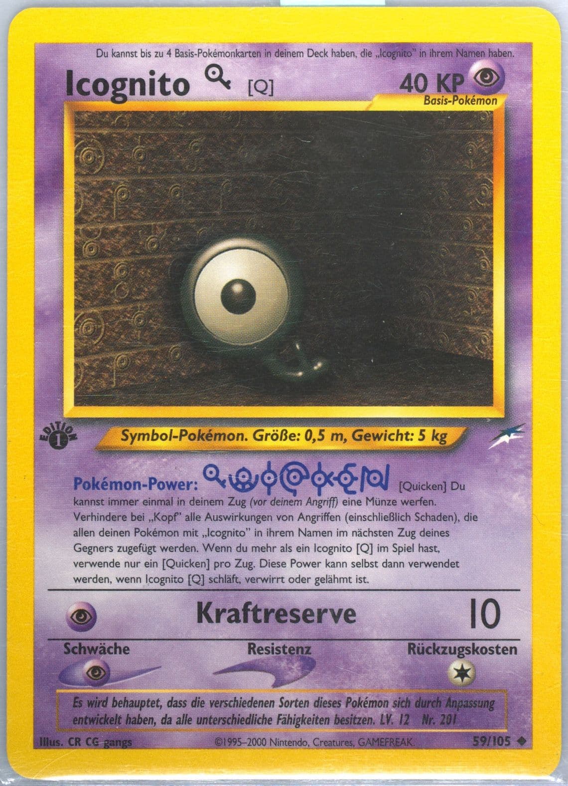 Icognito Q German-1st Edition (59) 2002 Pokemon Neo Destiny