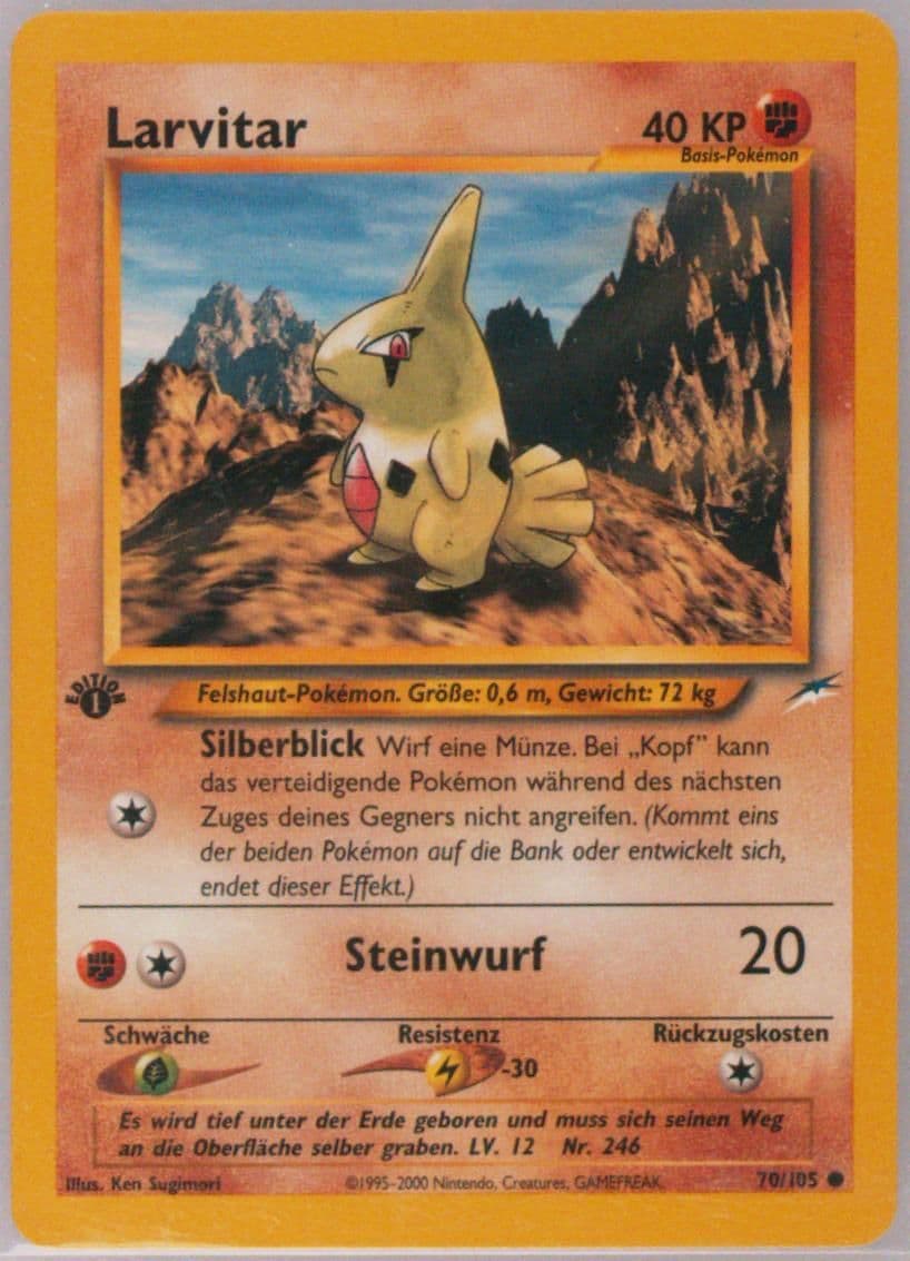Larvitar German-1st Edition (70) 2002 Pokemon Neo Destiny