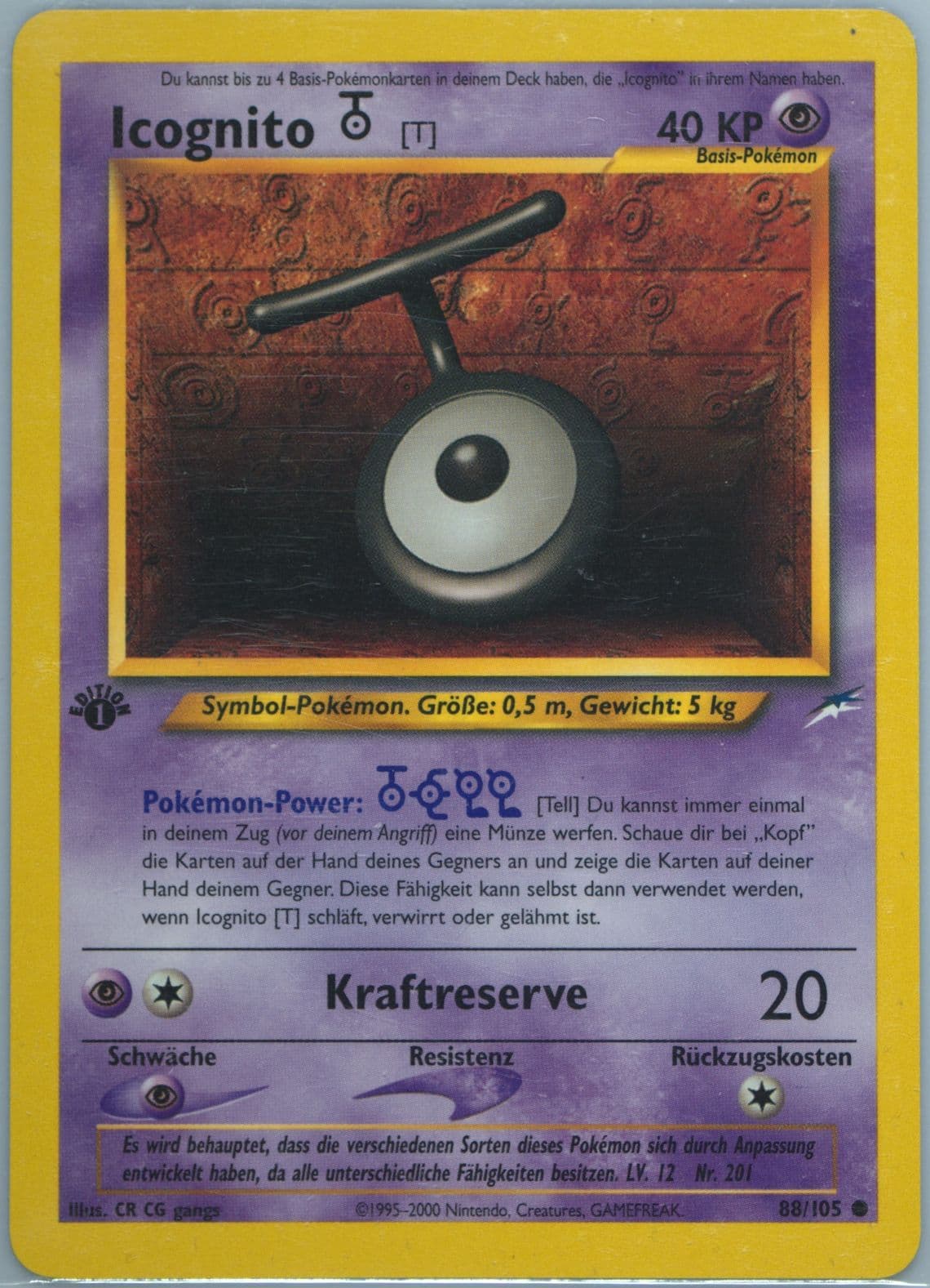 Icognito T German-1st Edition (88) 2002 Pokemon Neo Destiny