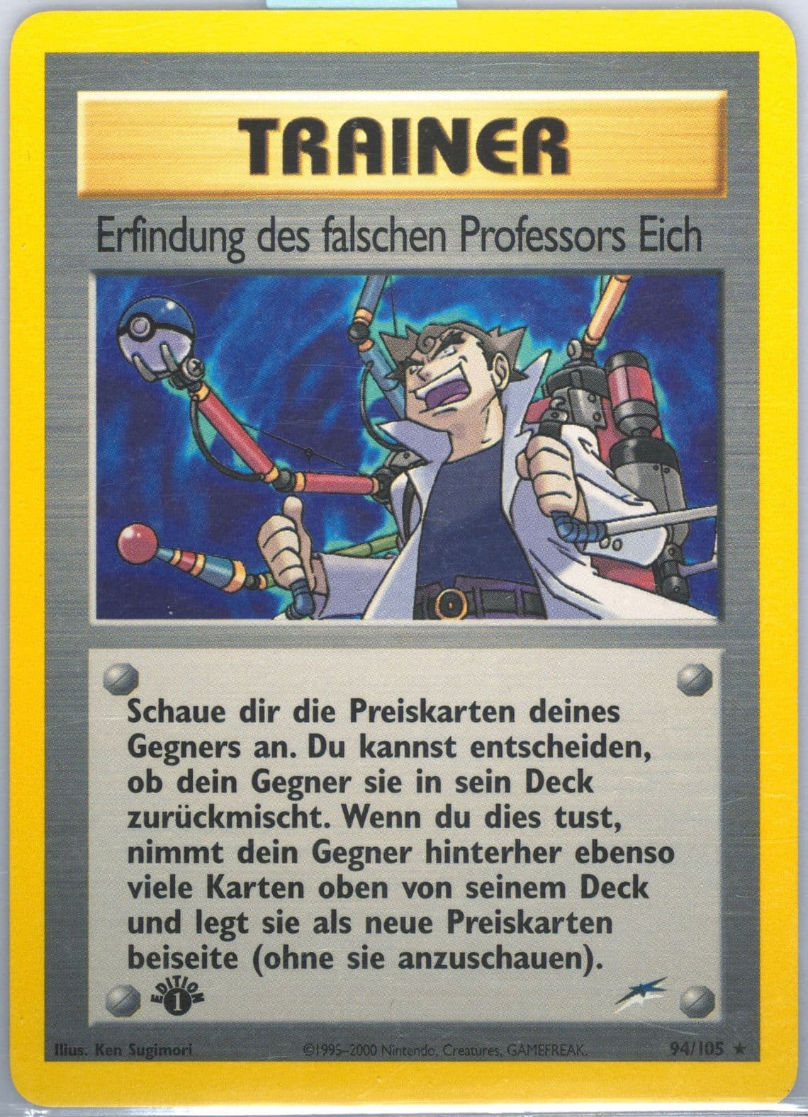 Erfindung Des Falschen Professors Eich German-1st Edition (94) 2002 Pokemon Neo Destiny