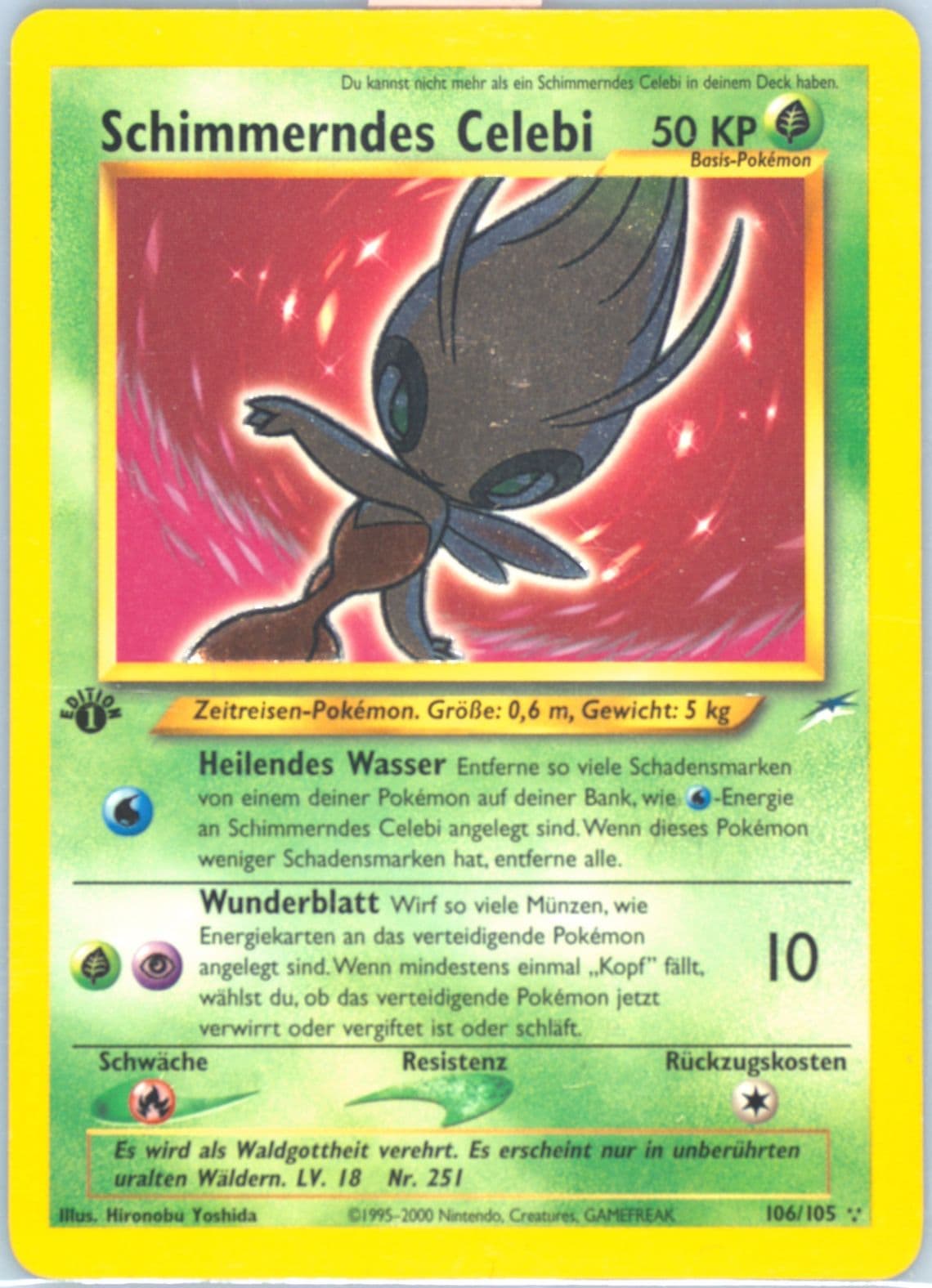 Schimmerndes Celebi German-1st Edition (106) 2002 Pokemon Neo Destiny
