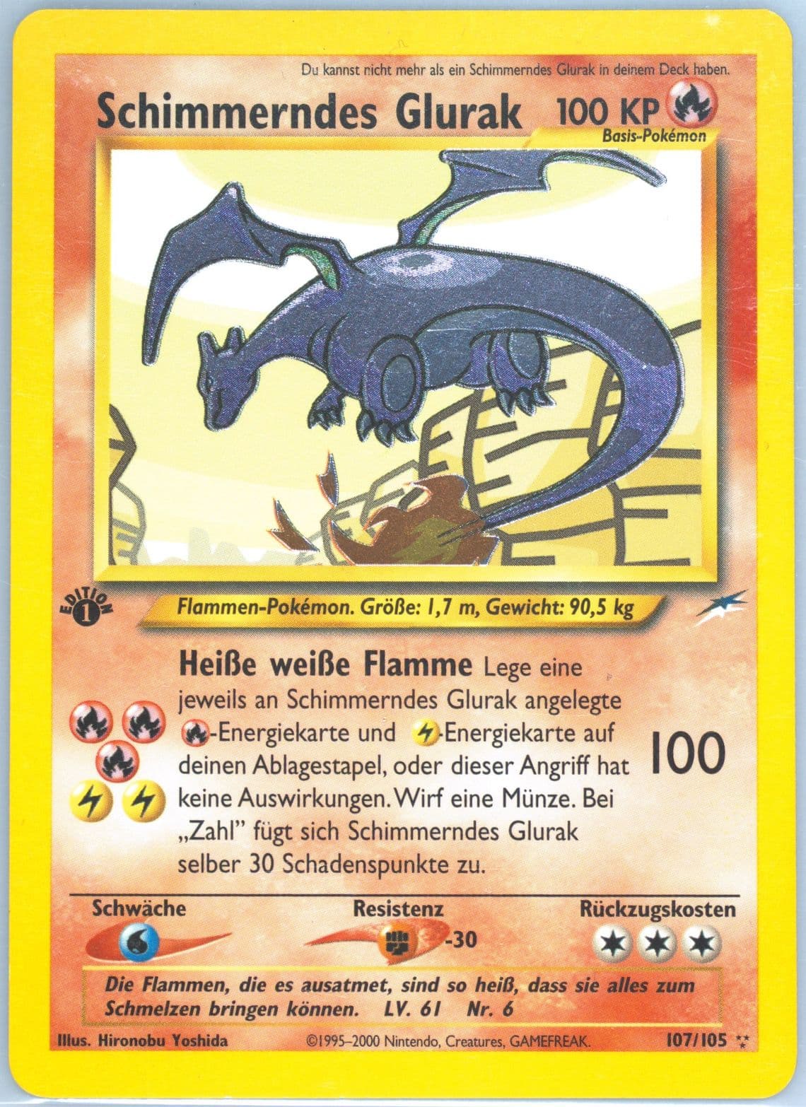 Schimmerndes Glurak German-1st Edition (107) 2002 Pokemon Neo Destiny