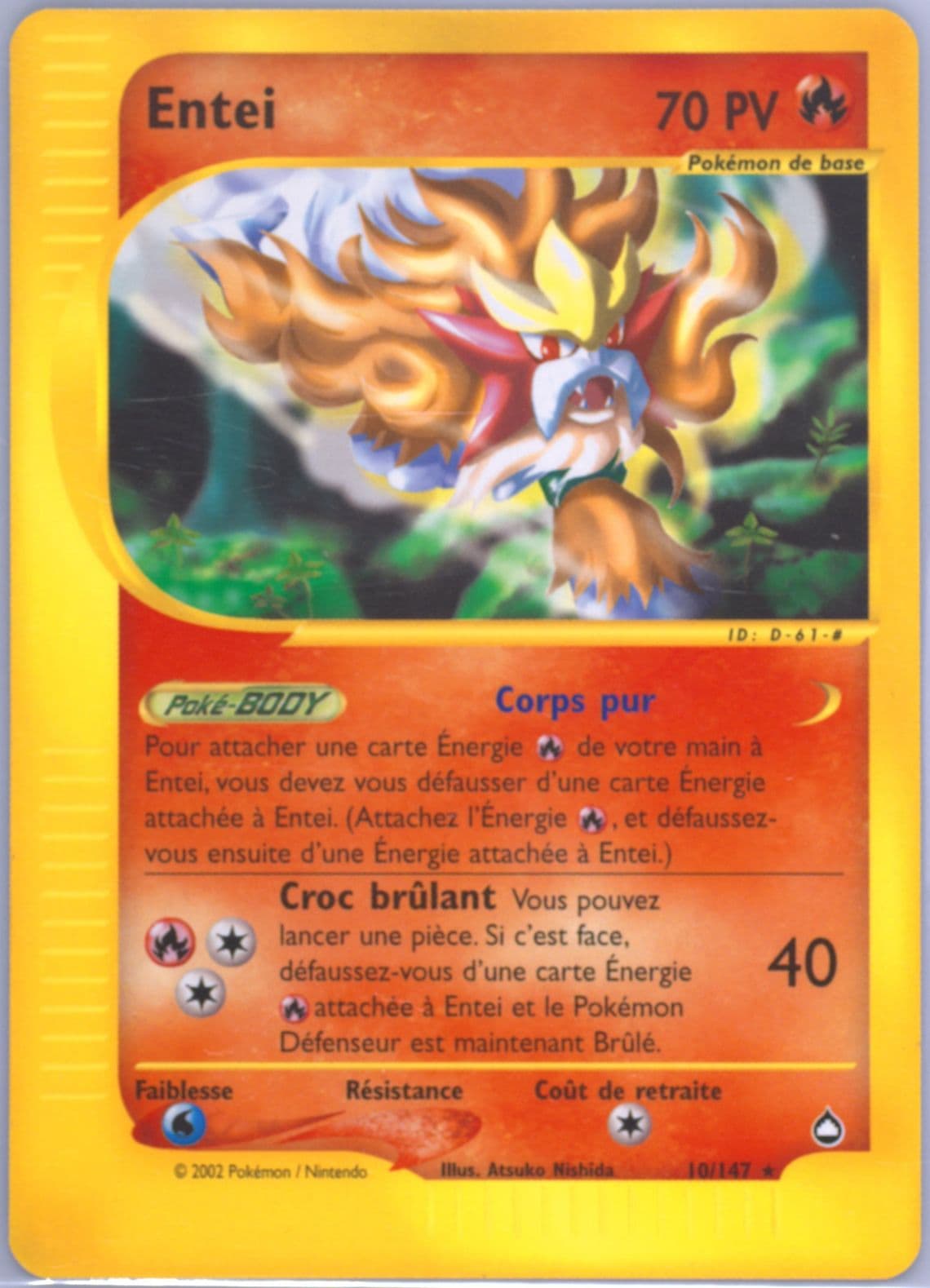 Entei French (10) 2003 Pokemon Aquapolis