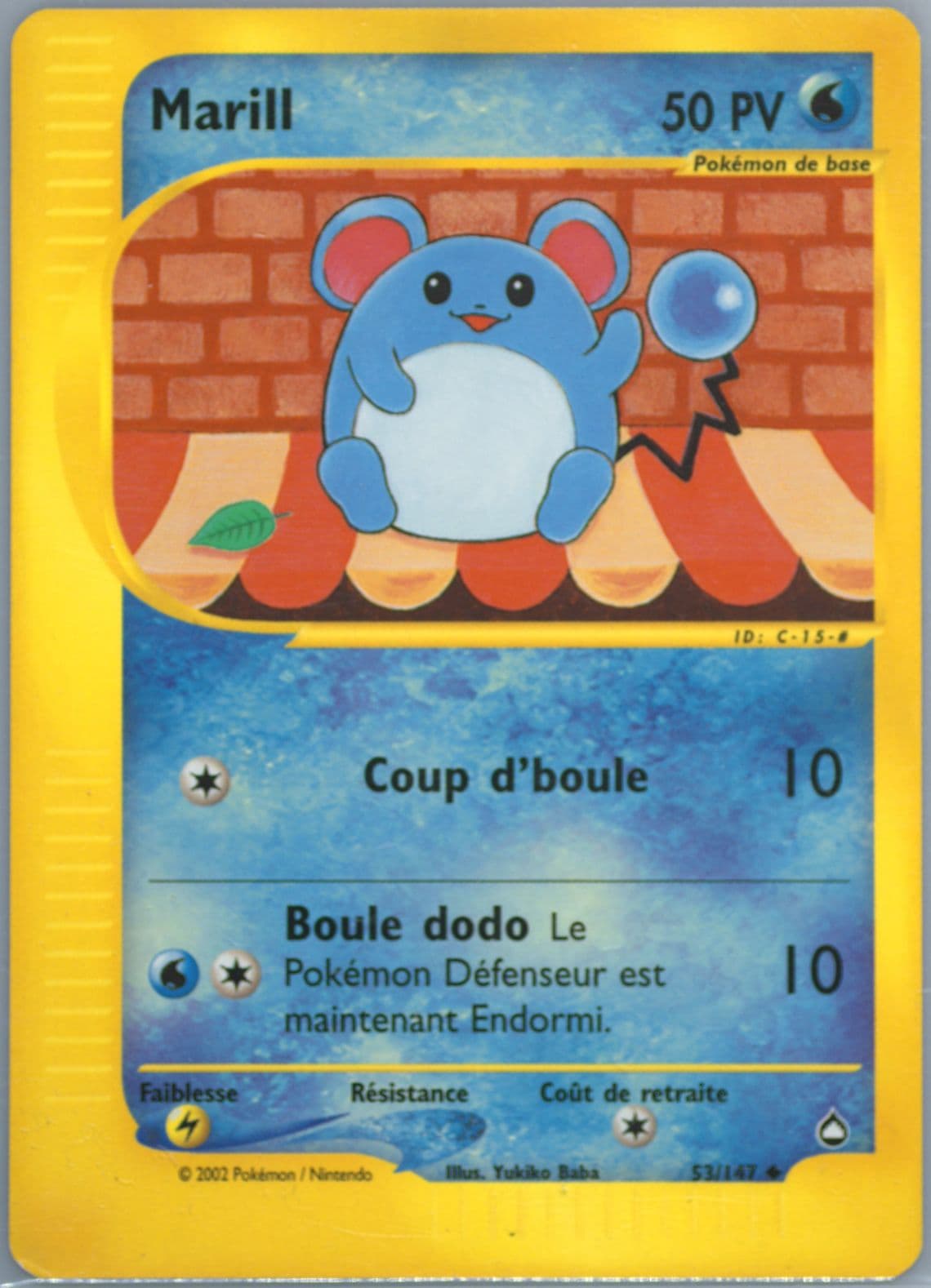 Marill French (53) 2003 Pokemon Aquapolis