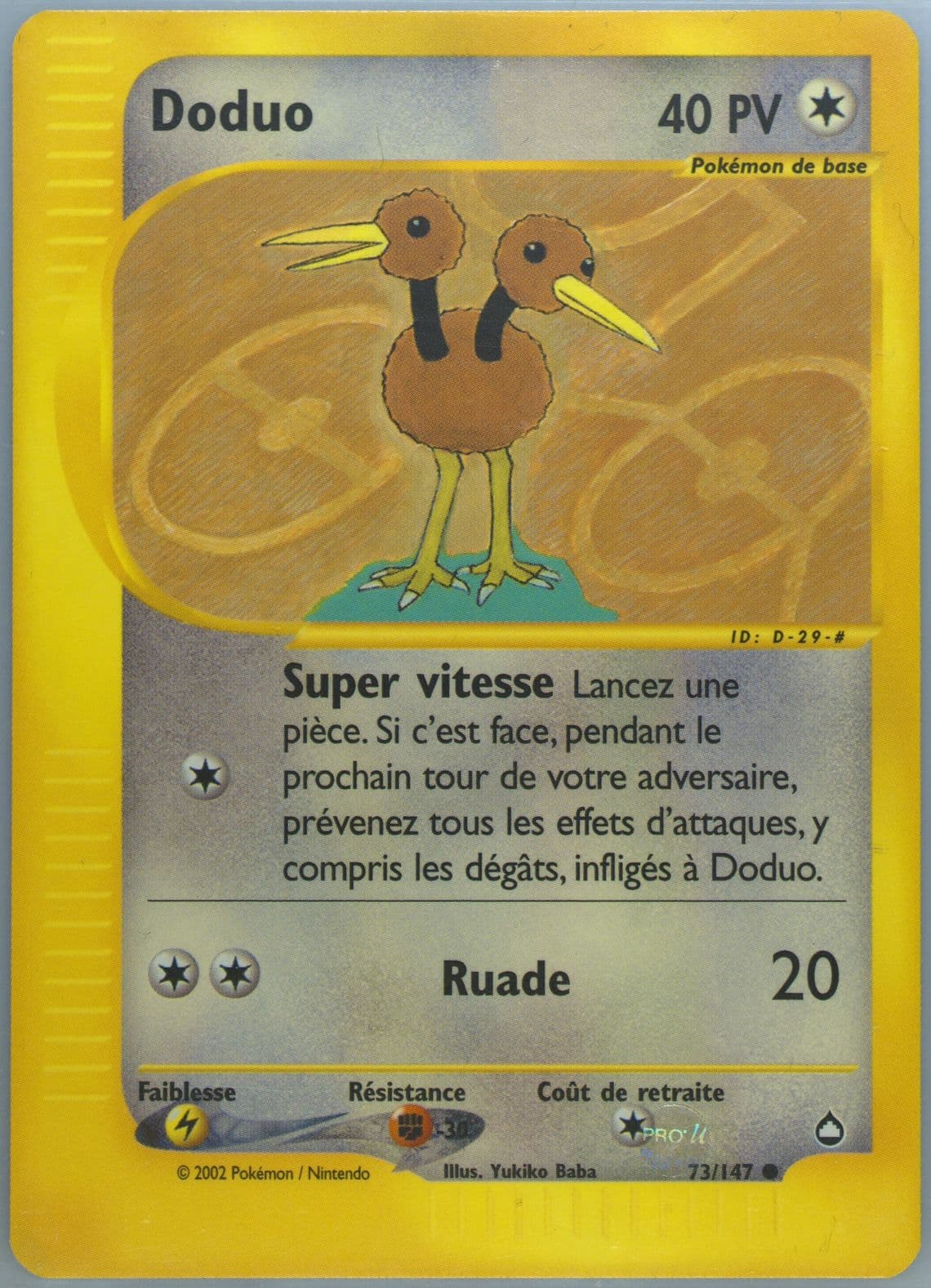 Doduo French (73) 2003 Pokemon Aquapolis