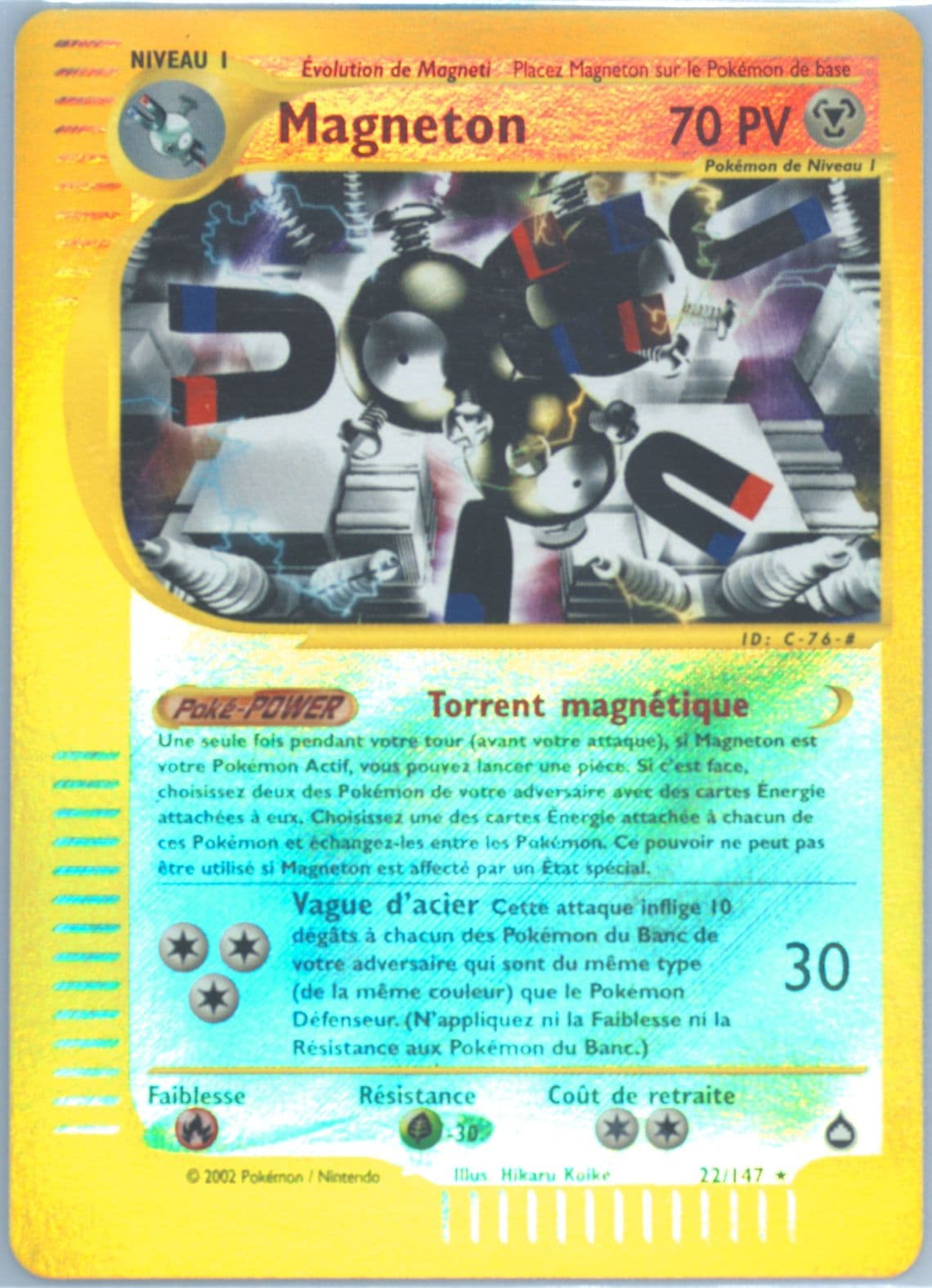 Magneton-Reverse Foil French (22) 2003 Pokemon Aquapolis