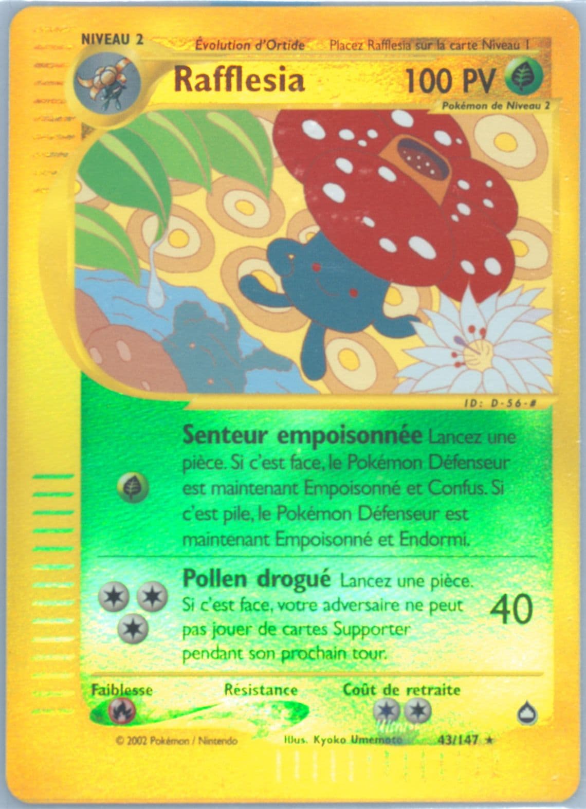 Rafflesia-Reverse Foil French (43) 2003 Pokemon Aquapolis