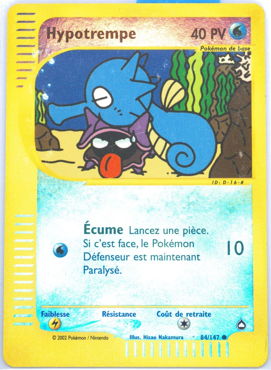Hypotrempe-Reverse Foil French (84) 2003 Pokemon Aquapolis