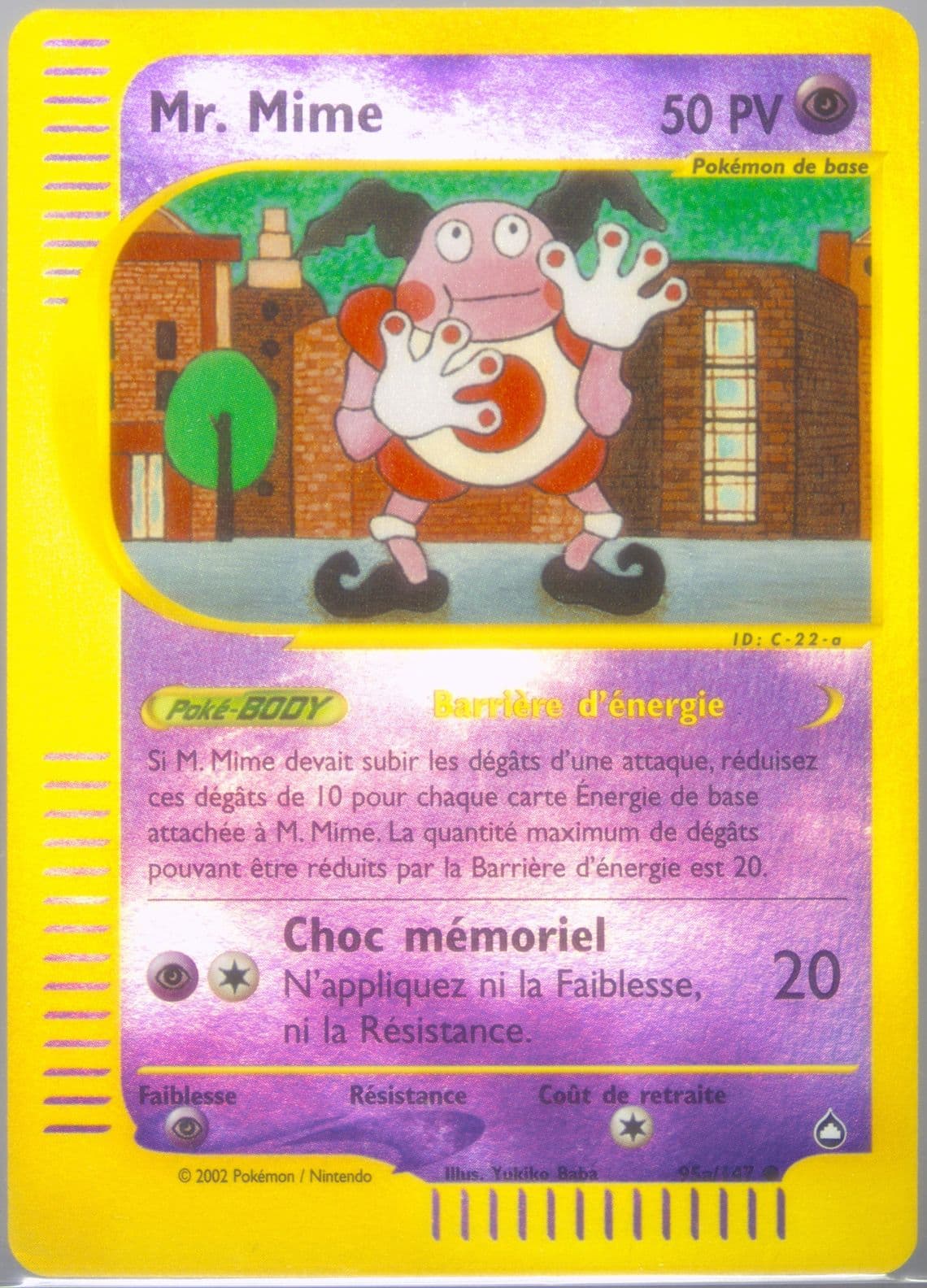 Mr. Mime-Reverse Foil French (95a) 2003 Pokemon Aquapolis