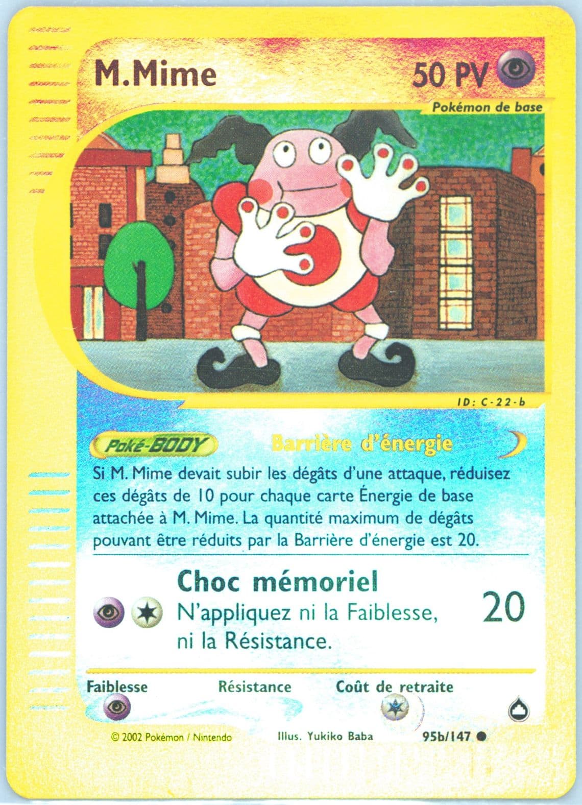 M.Mime-Reverse Foil French (95b) 2003 Pokemon Aquapolis