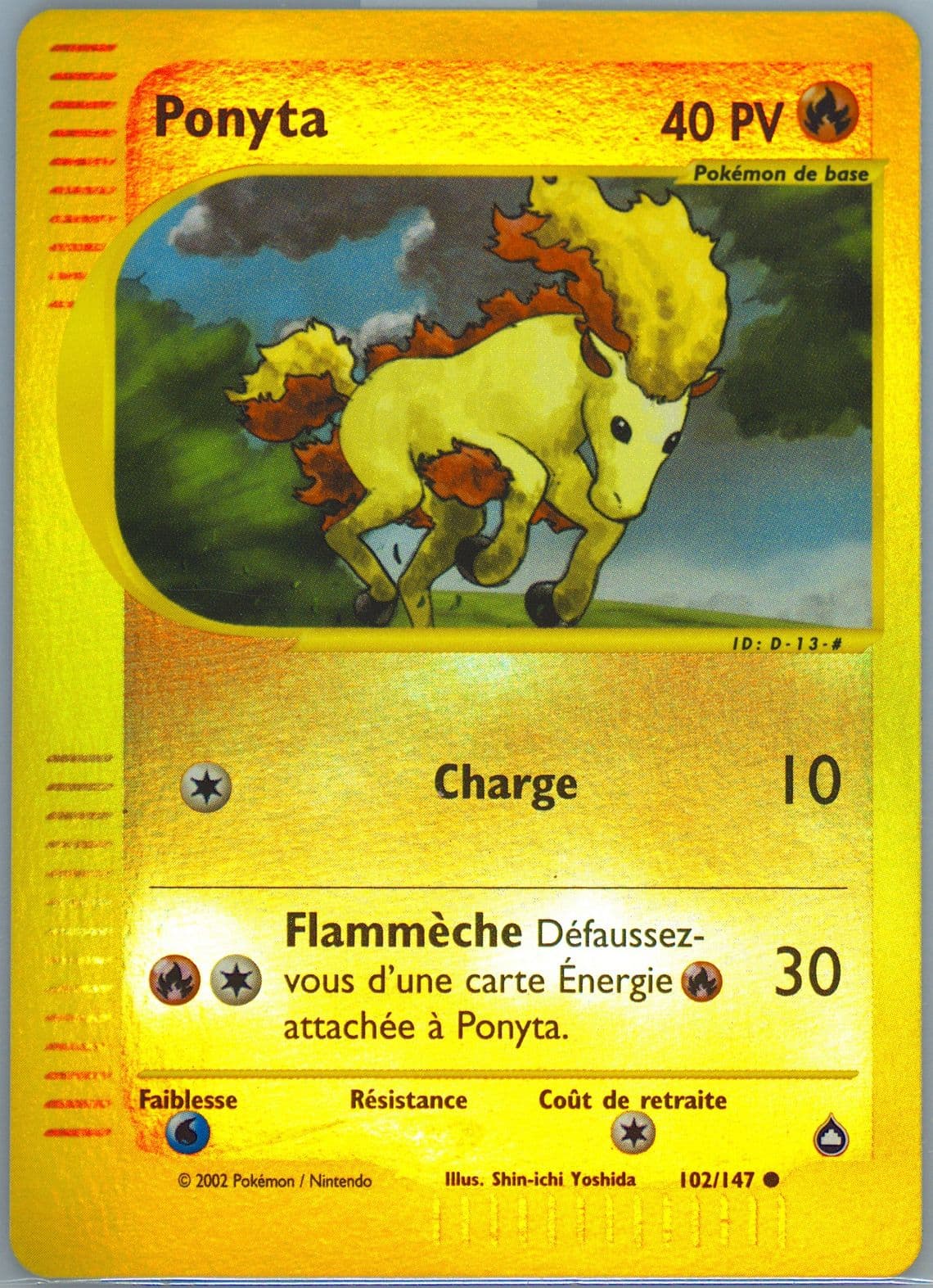 Ponyta-Reverse Foil French (102) 2003 Pokemon Aquapolis