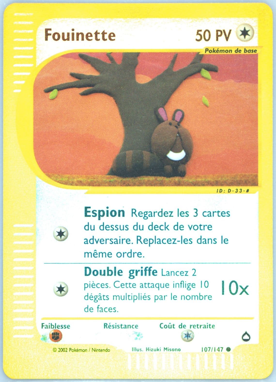 Fouinette-Reverse Foil French (107) 2003 Pokemon Aquapolis