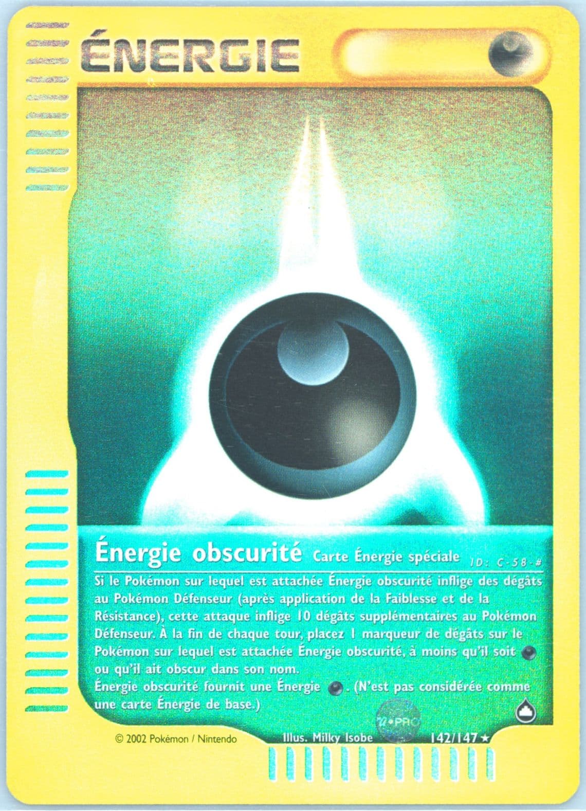 Energie Obscurite-Reverse Foil French (142) 2003 Pokemon Aquapolis