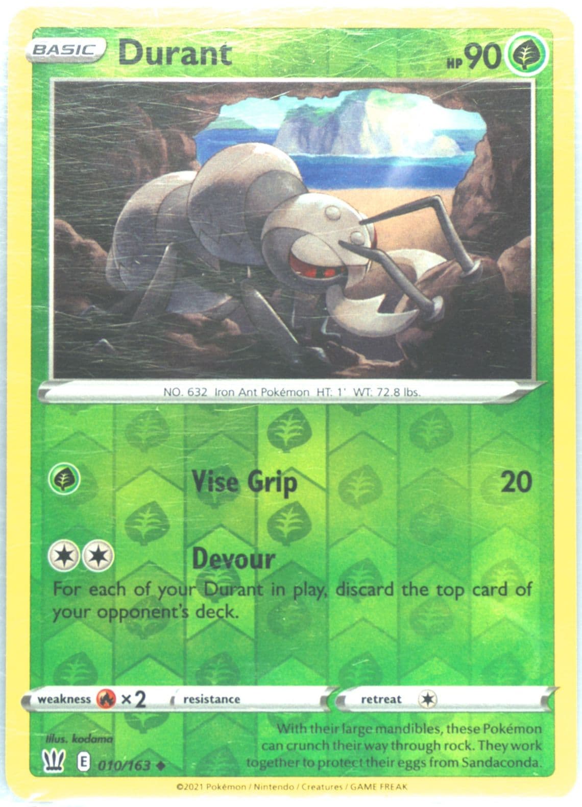 Durant-Reverse Foil (010) 2021 Pokemon Sword & Shield Battle Styles