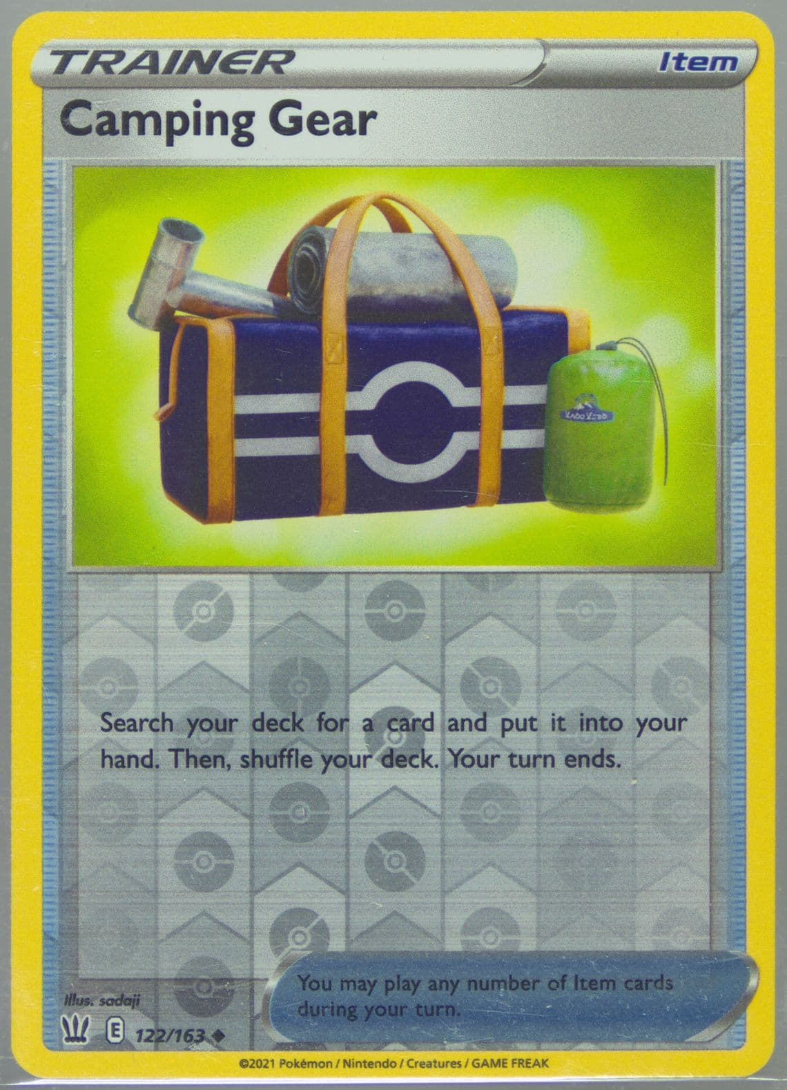 Camping Gear-Reverse Foil (122) 2021 Pokemon Sword & Shield Battle Styles