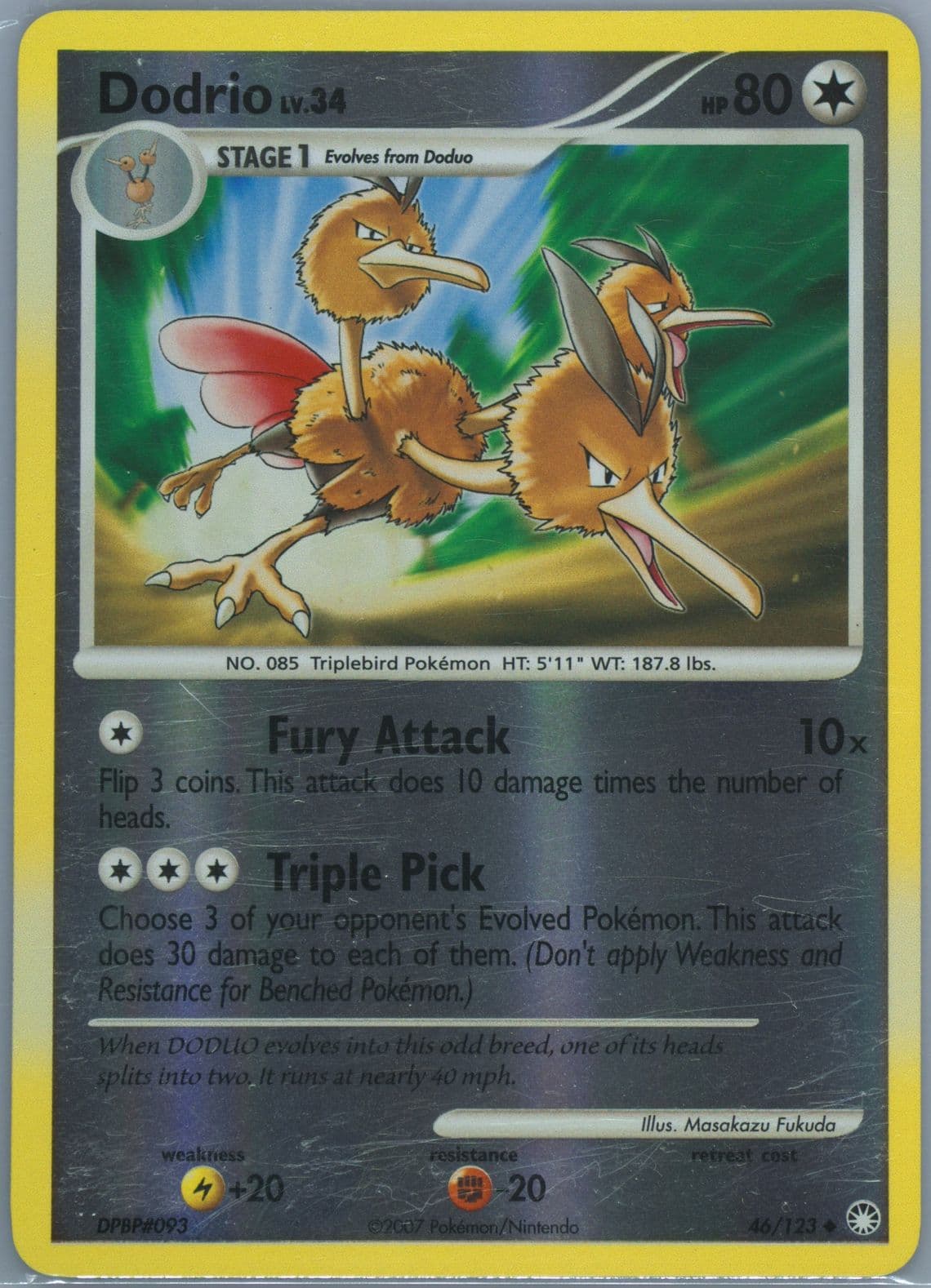 Dodrio-Reverse Foil (46) 2007 Pokemon Diamond & Pearl Mysterious Treasures