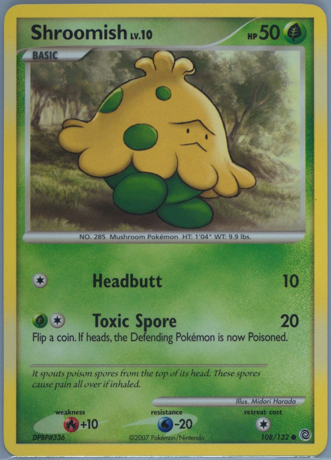 Shroomish (108) 2007 Pokemon Diamond & Pearl Secret Wonders