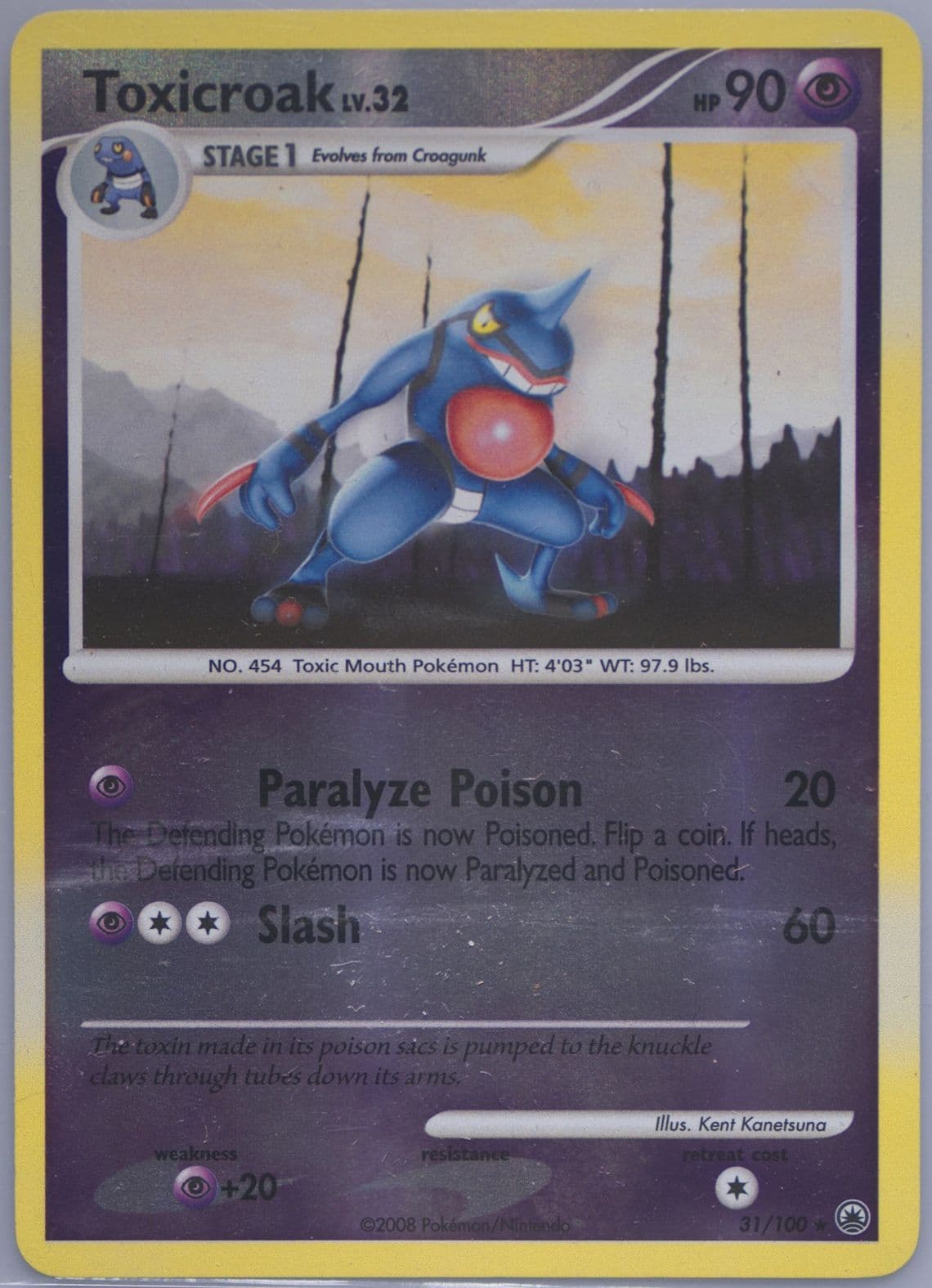 Toxicroak (31) 2008 Pokemon Diamond & Pearl Majestic Dawn