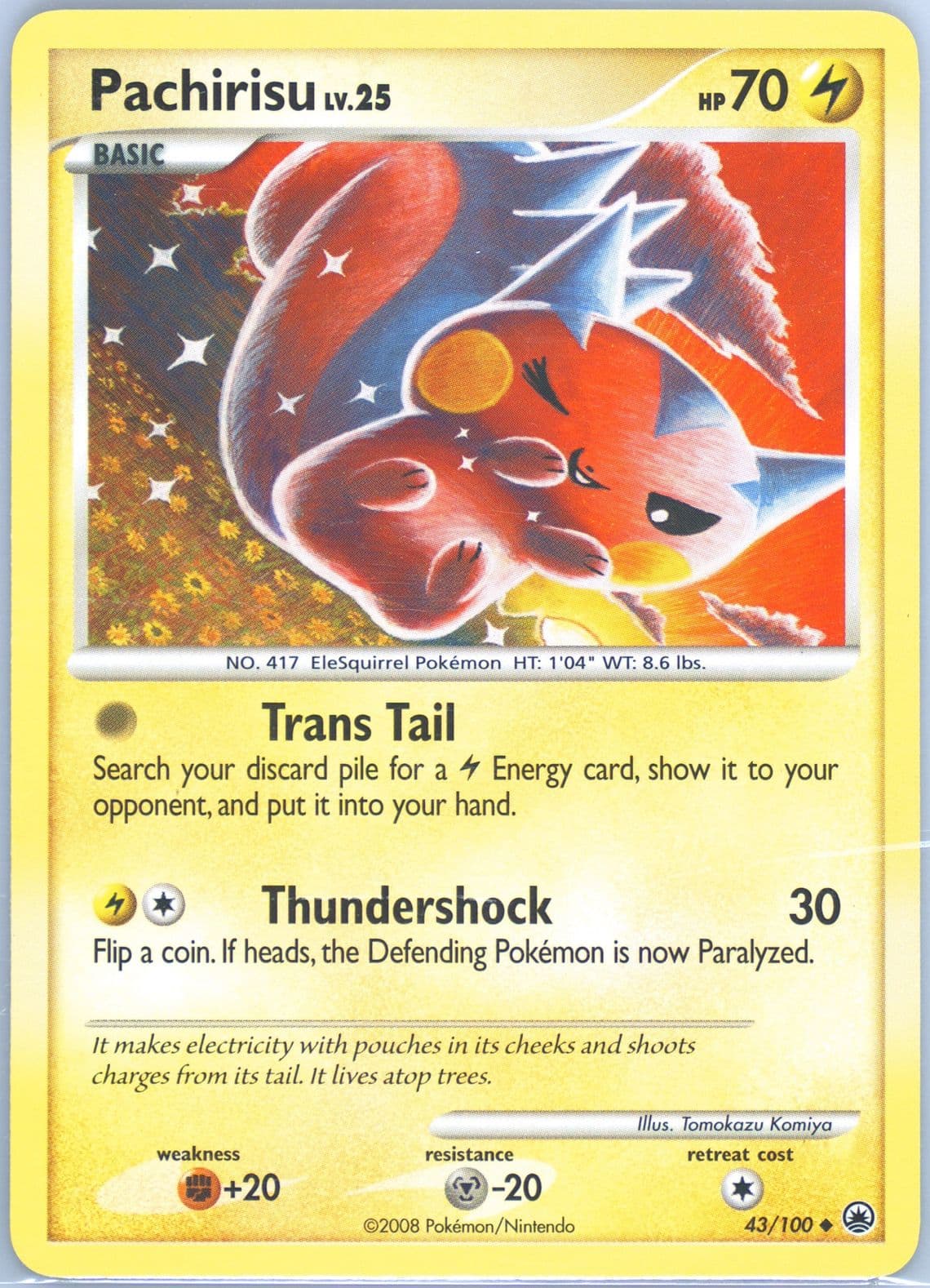 Pachirisu (43) 2008 Pokemon Diamond & Pearl Majestic Dawn