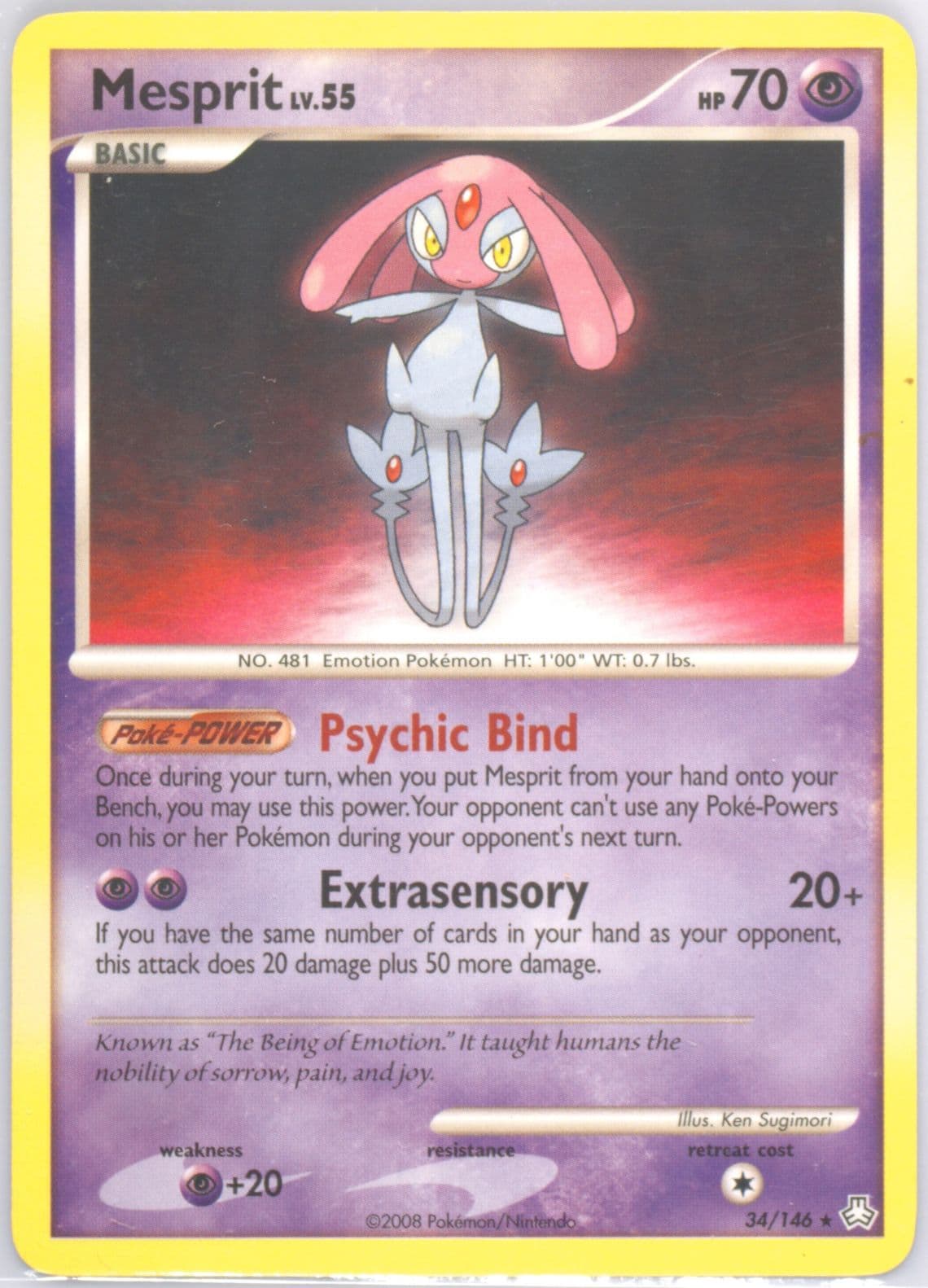 Mesprit (34) 2008 Pokemon Diamond & Pearl Legends Awakened