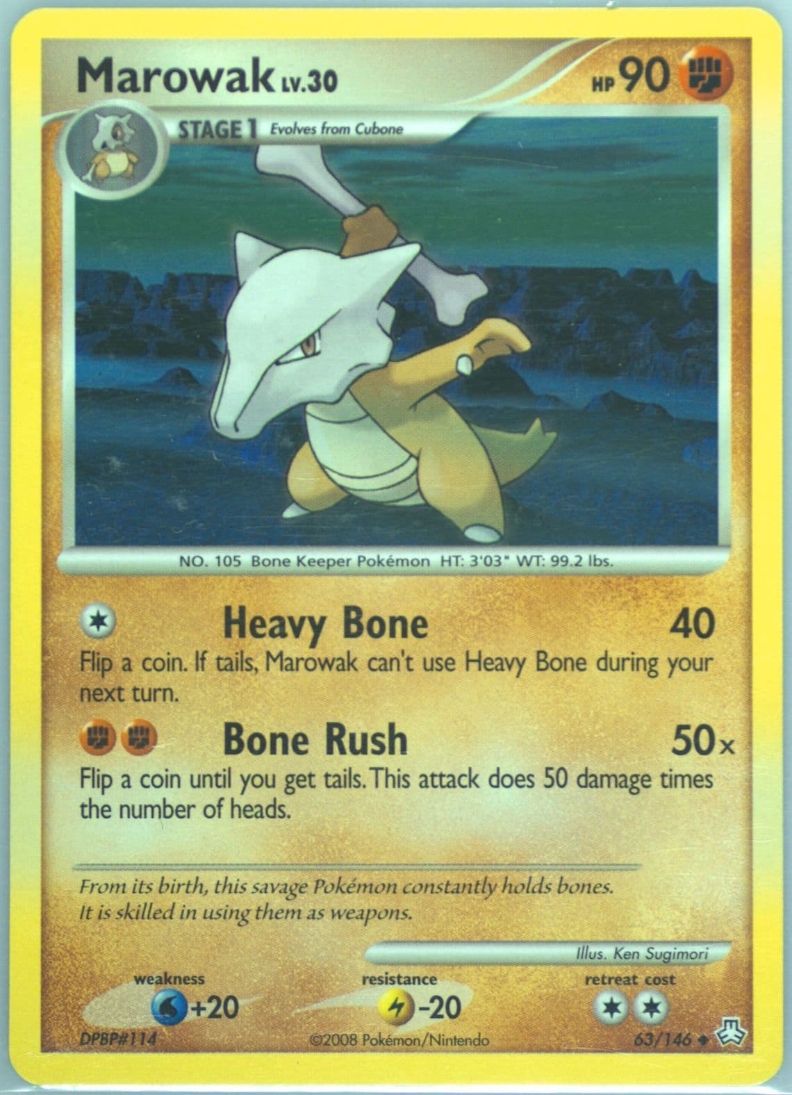 Marowak (63) 2008 Pokemon Diamond & Pearl Legends Awakened
