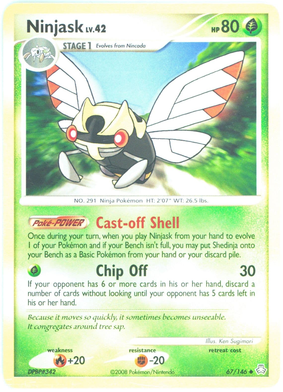 Ninjask (67) 2008 Pokemon Diamond & Pearl Legends Awakened