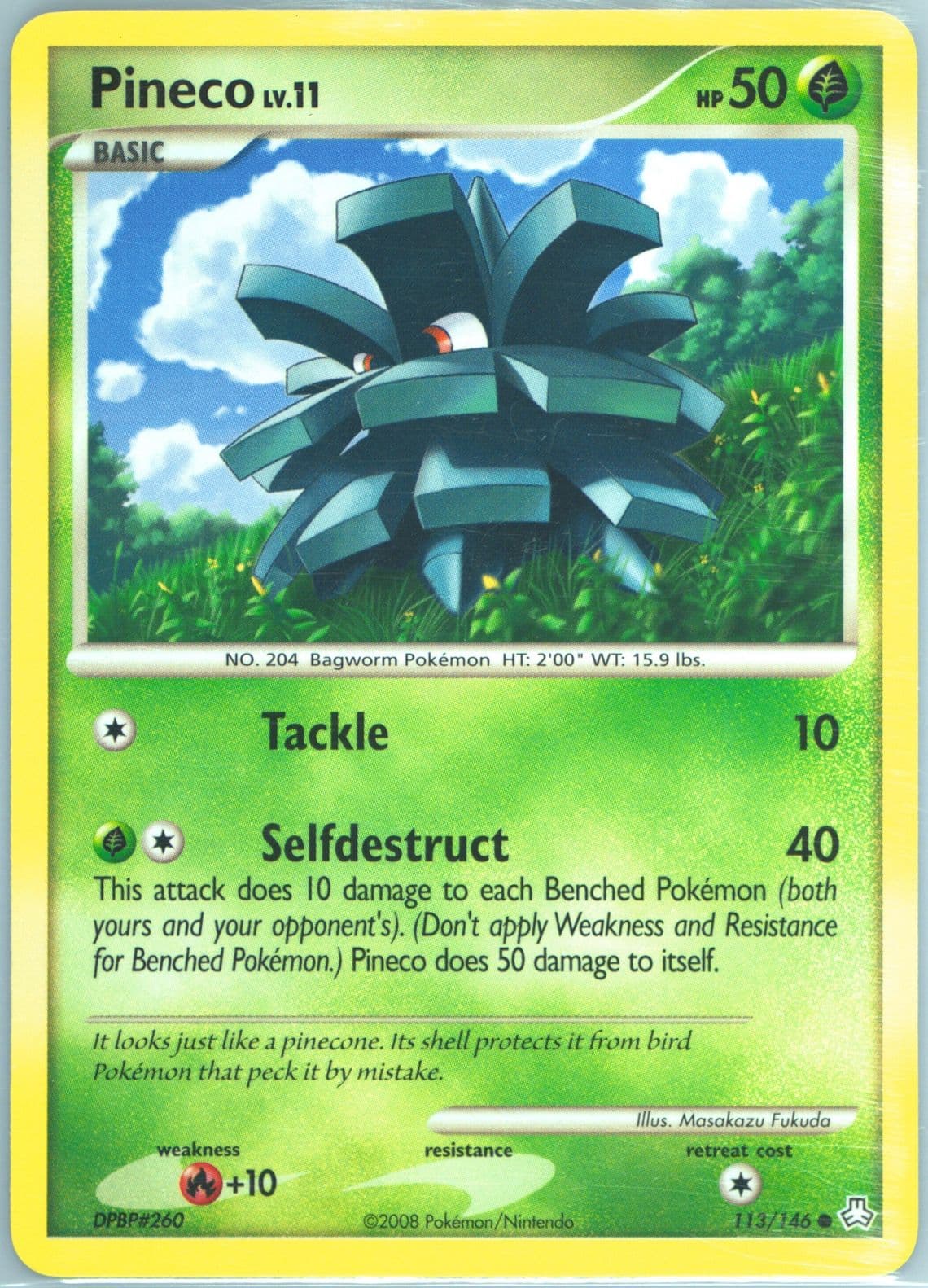 Pineco (113) 2008 Pokemon Diamond & Pearl Legends Awakened