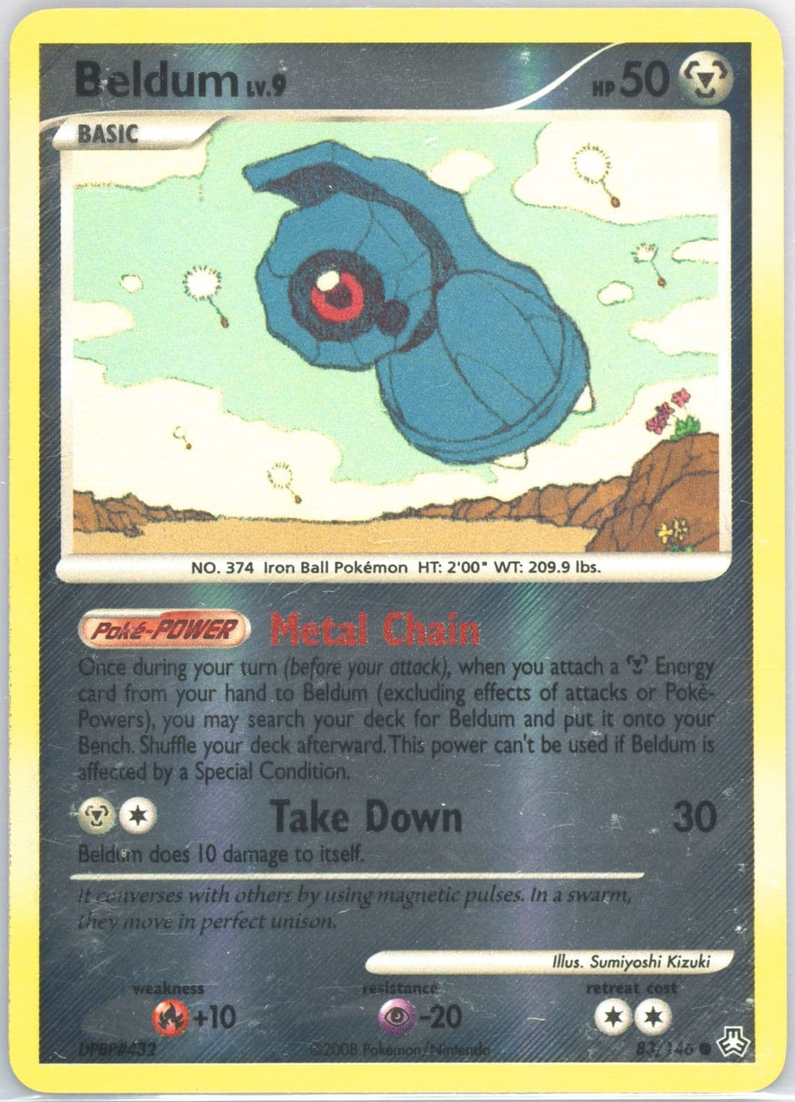 Beldum-Reverse Foil (83) 2008 Pokemon Diamond & Pearl Legends Awakened