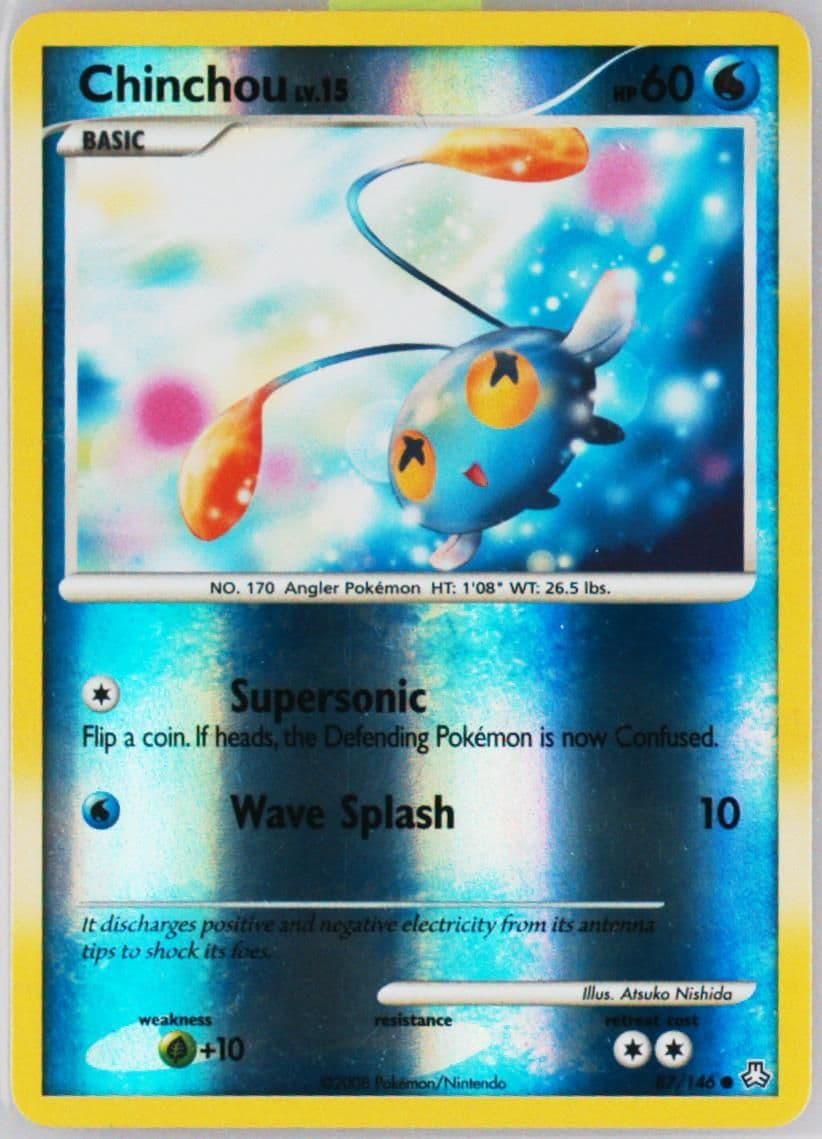 Chinchou-Reverse Foil (87) 2008 Pokemon Diamond & Pearl Legends Awakened