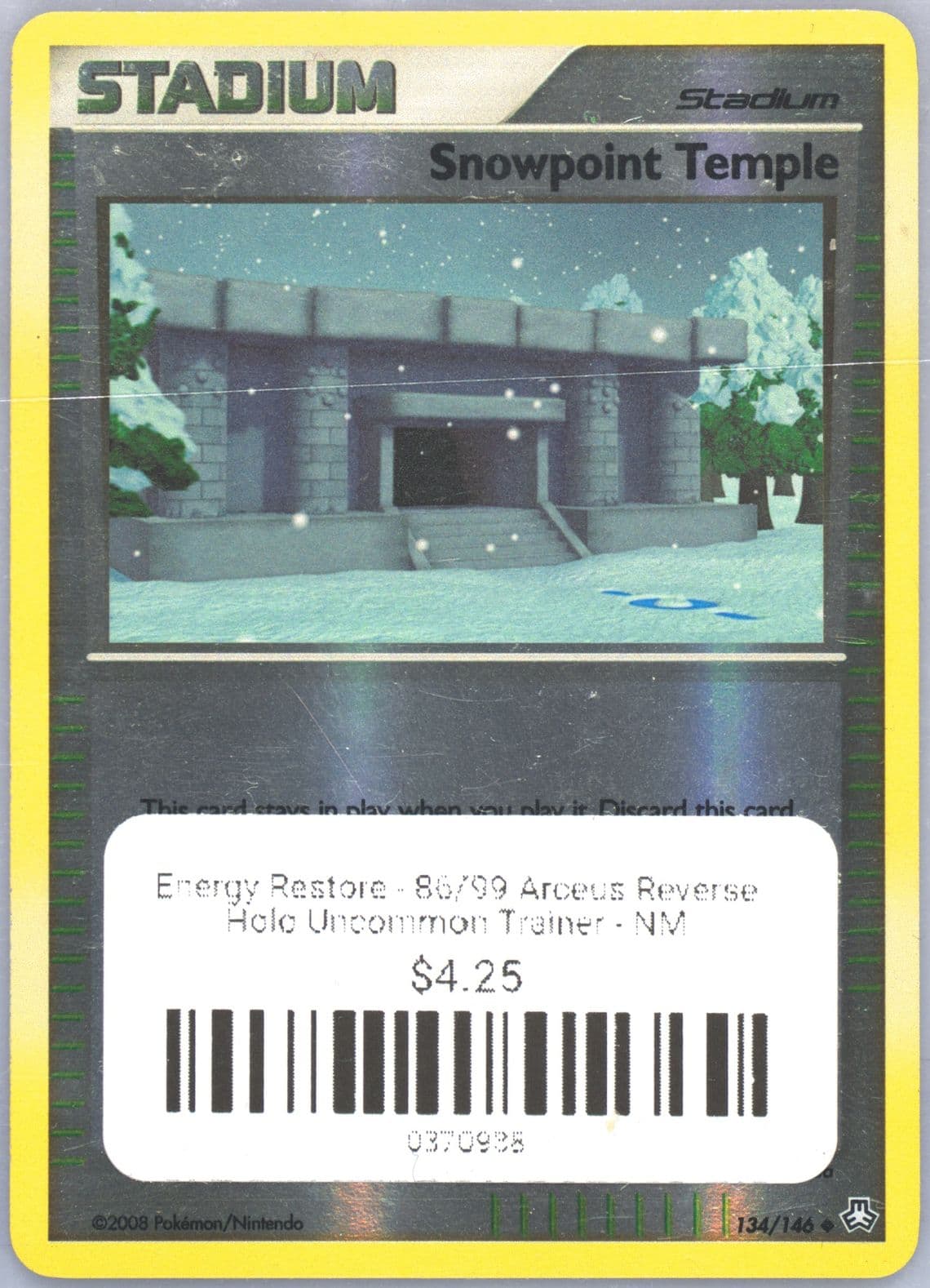 Snowpoint Temple-Reverse Foil (134) 2008 Pokemon Diamond & Pearl Legends Awakened