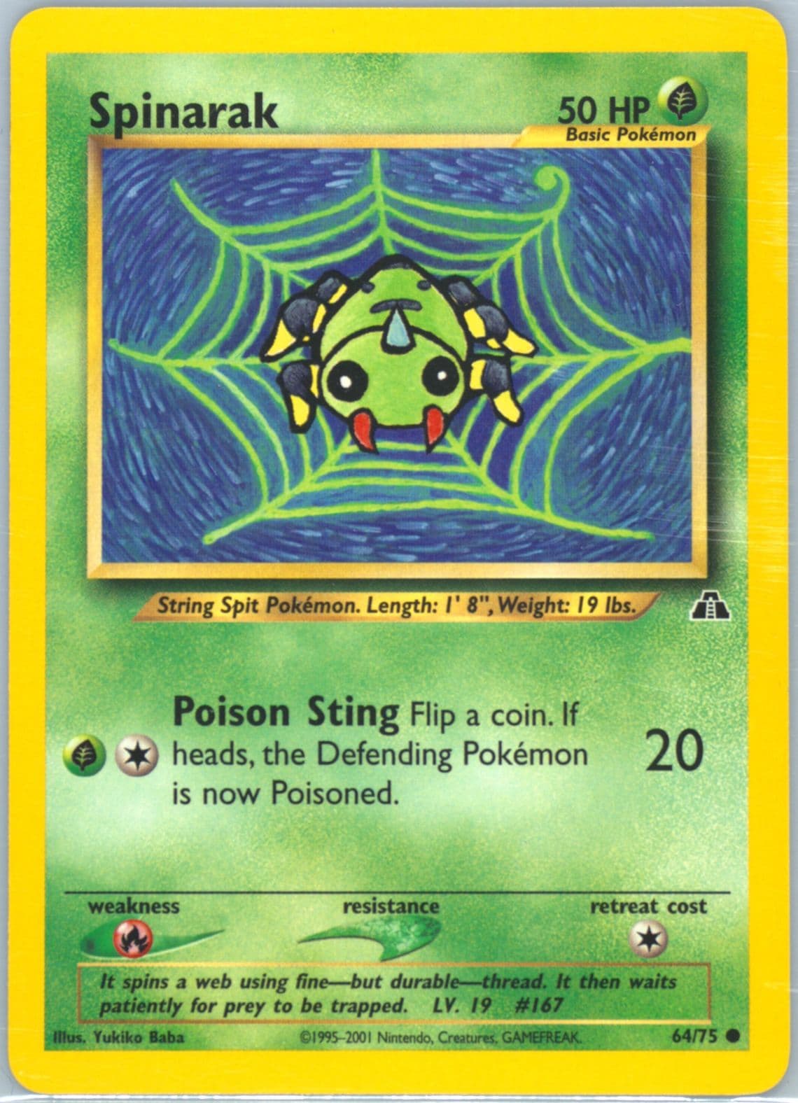 Spinarak (64) 2001 Pokemon Neo Discovery