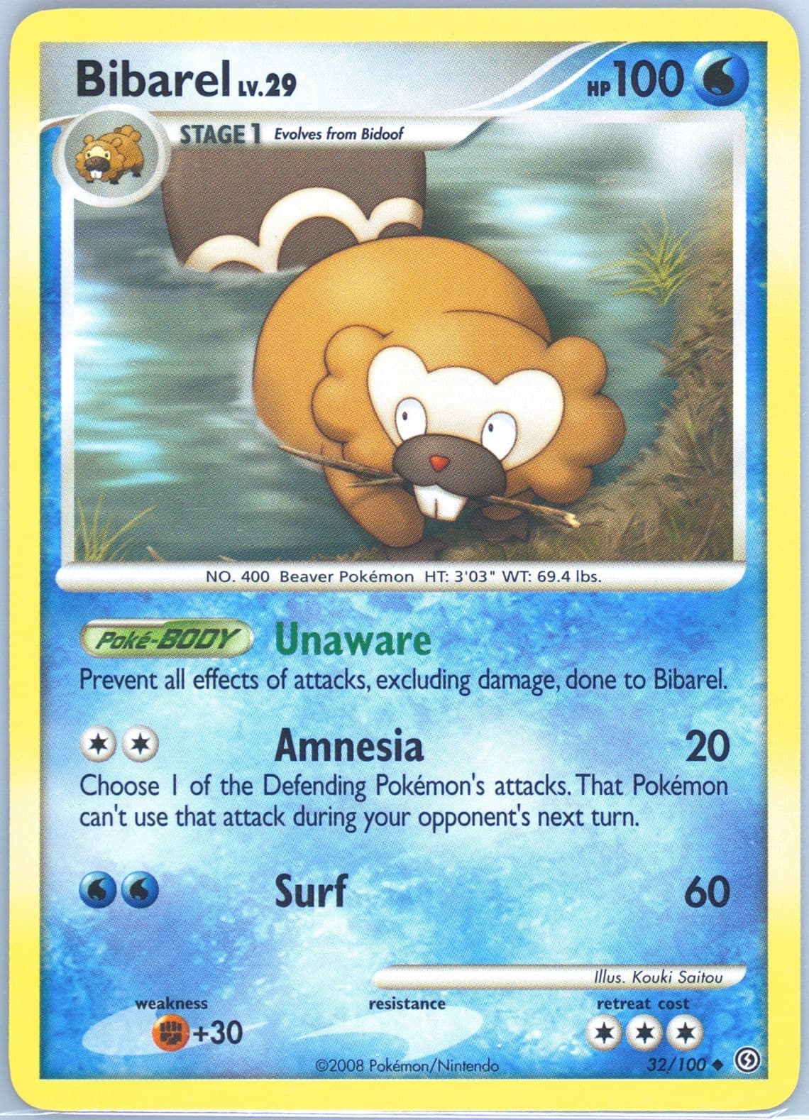 Bibarel (32) 2008 Pokemon Diamond & Pearl Stormfront