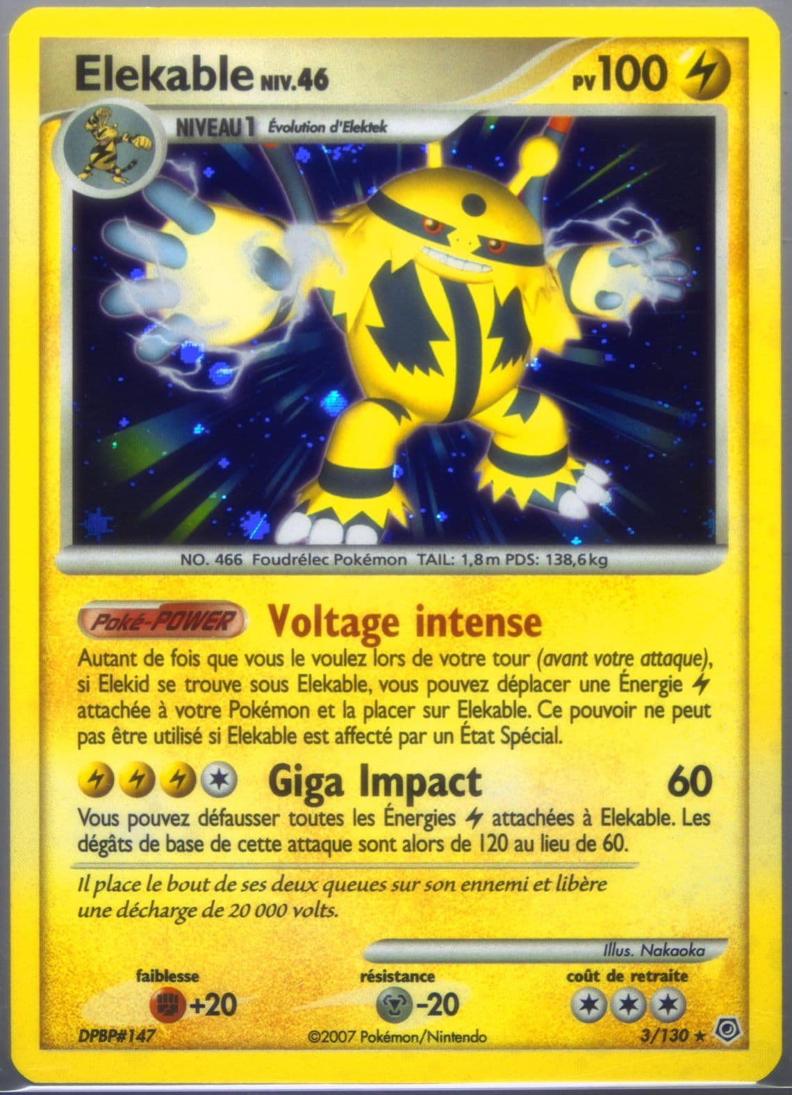 Elekable-Holo French (3) 2007 Pokemon Diamond & Pearl